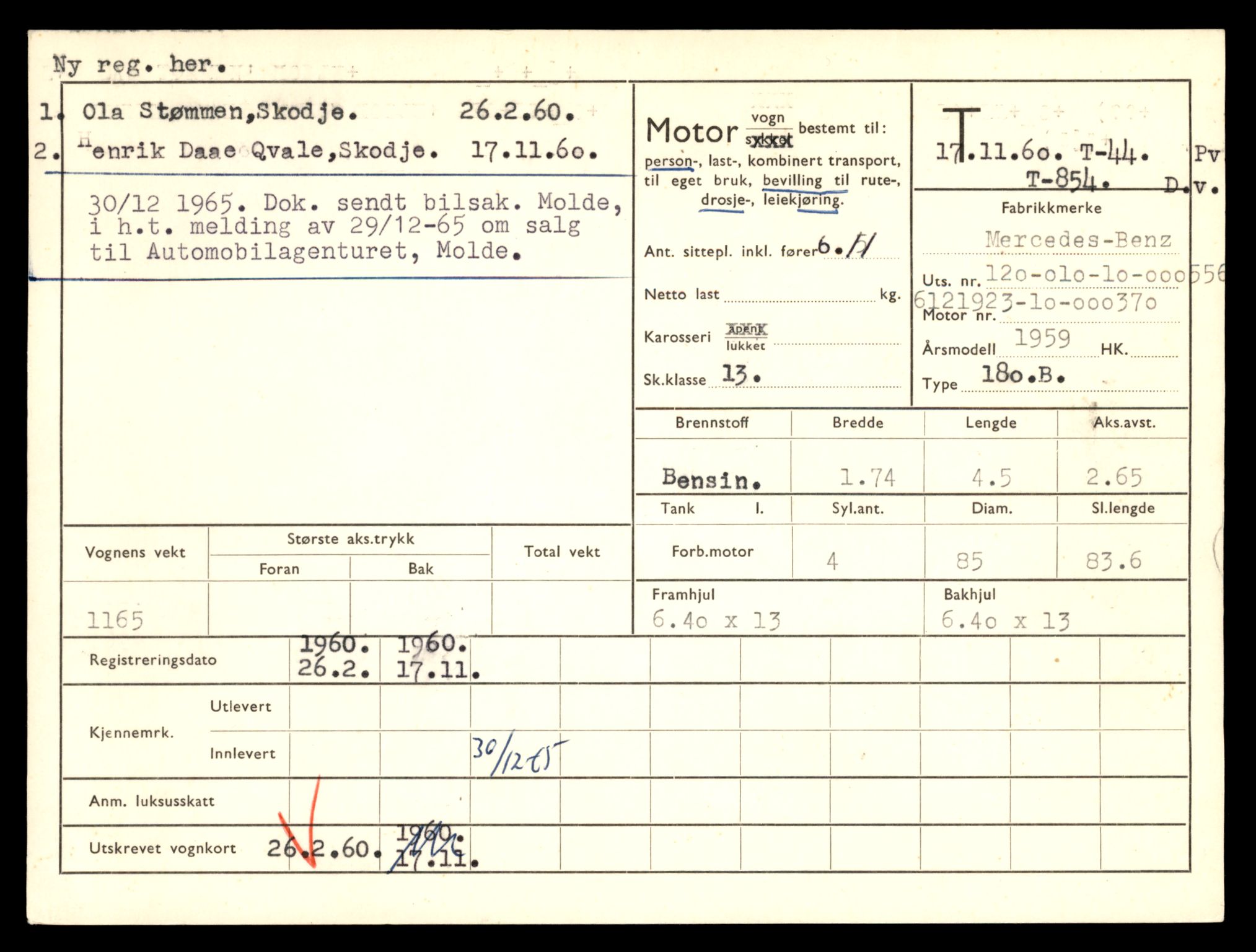 Møre og Romsdal vegkontor - Ålesund trafikkstasjon, AV/SAT-A-4099/F/Fe/L0001: Registreringskort for kjøretøy T 3 - T 127, 1927-1998, p. 883