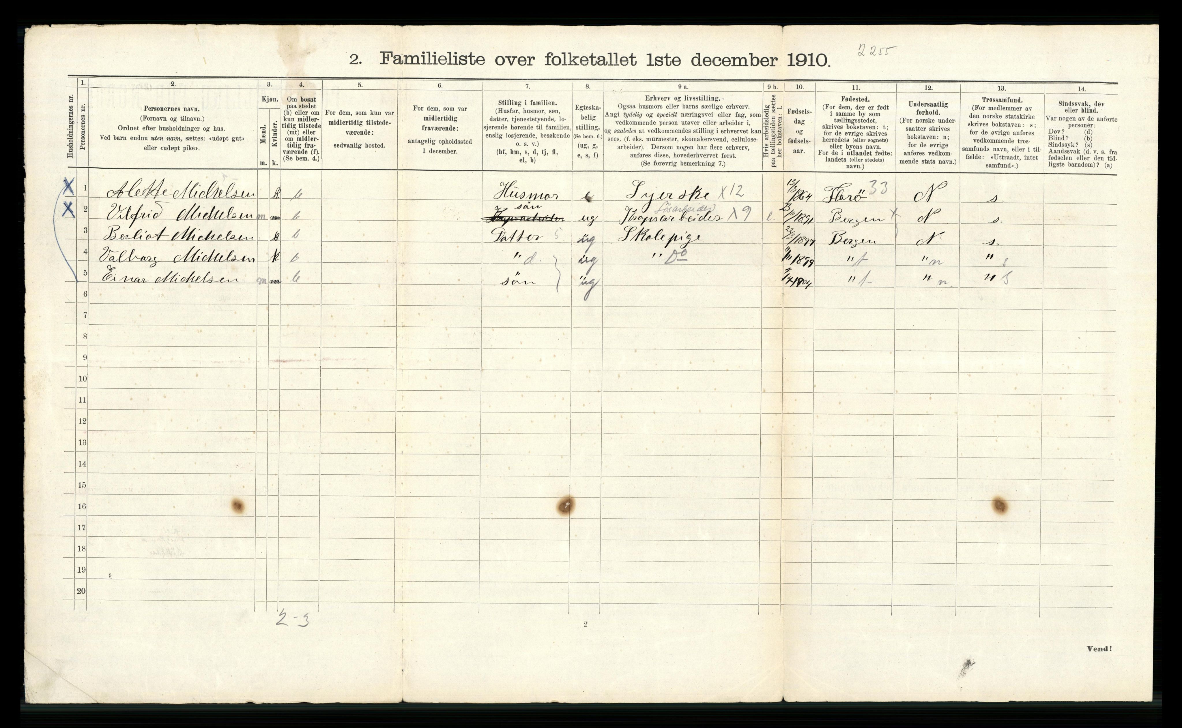 RA, 1910 census for Bergen, 1910, p. 27358