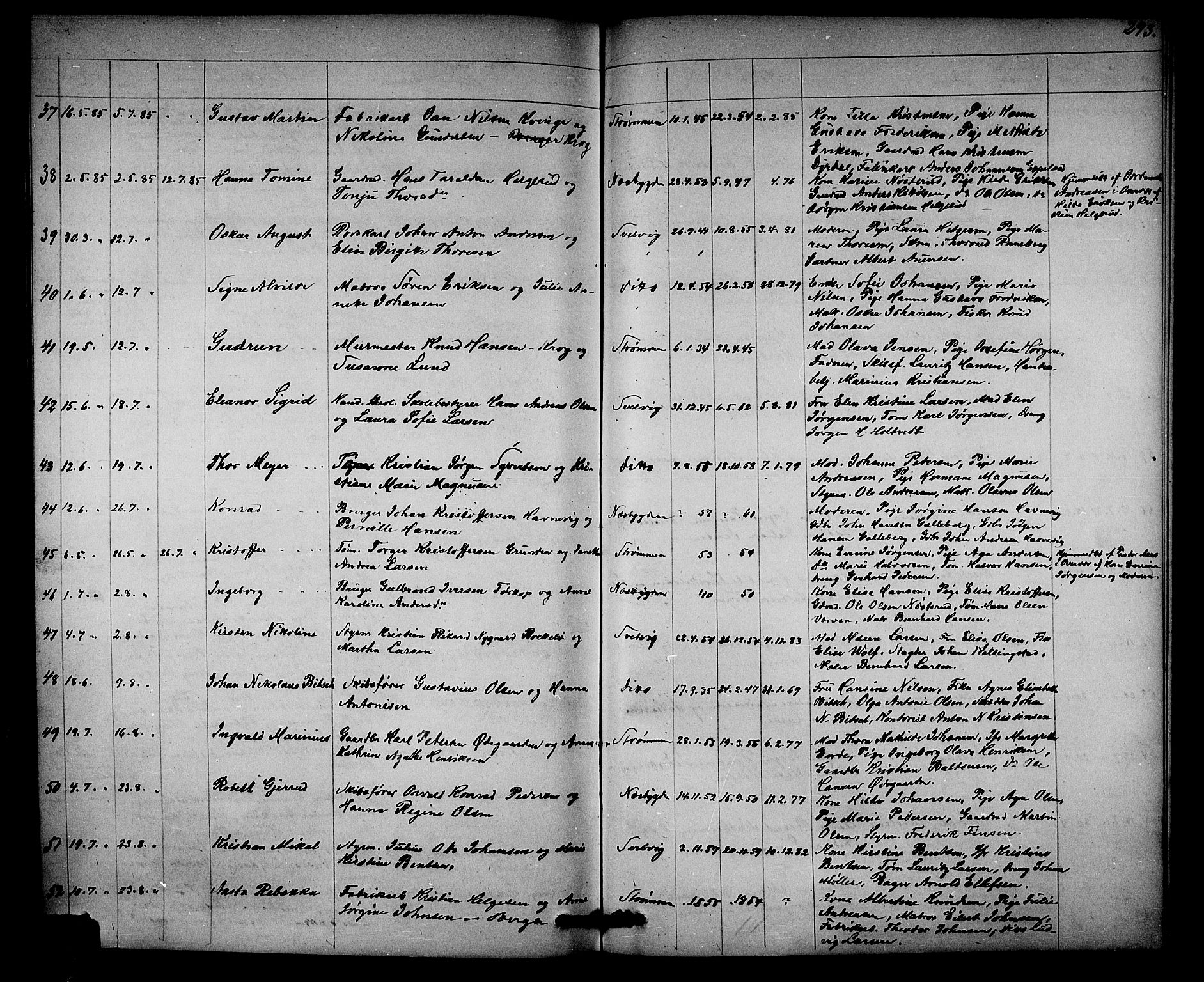 Strømm kirkebøker, SAKO/A-322/G/Ga/L0001: Parish register (copy) no. I 1, 1861-1885, p. 293
