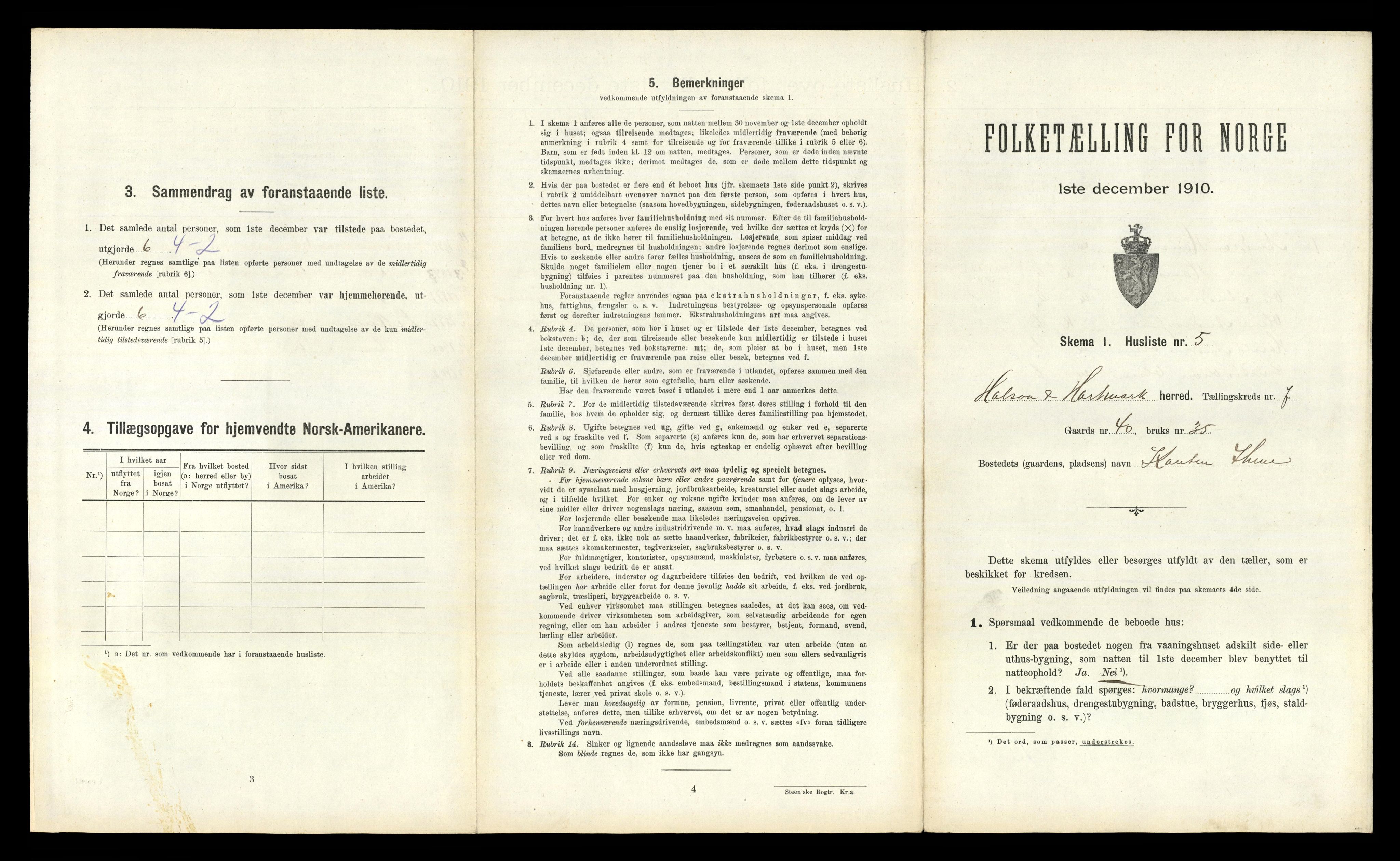 RA, 1910 census for Halse og Harkmark, 1910, p. 742