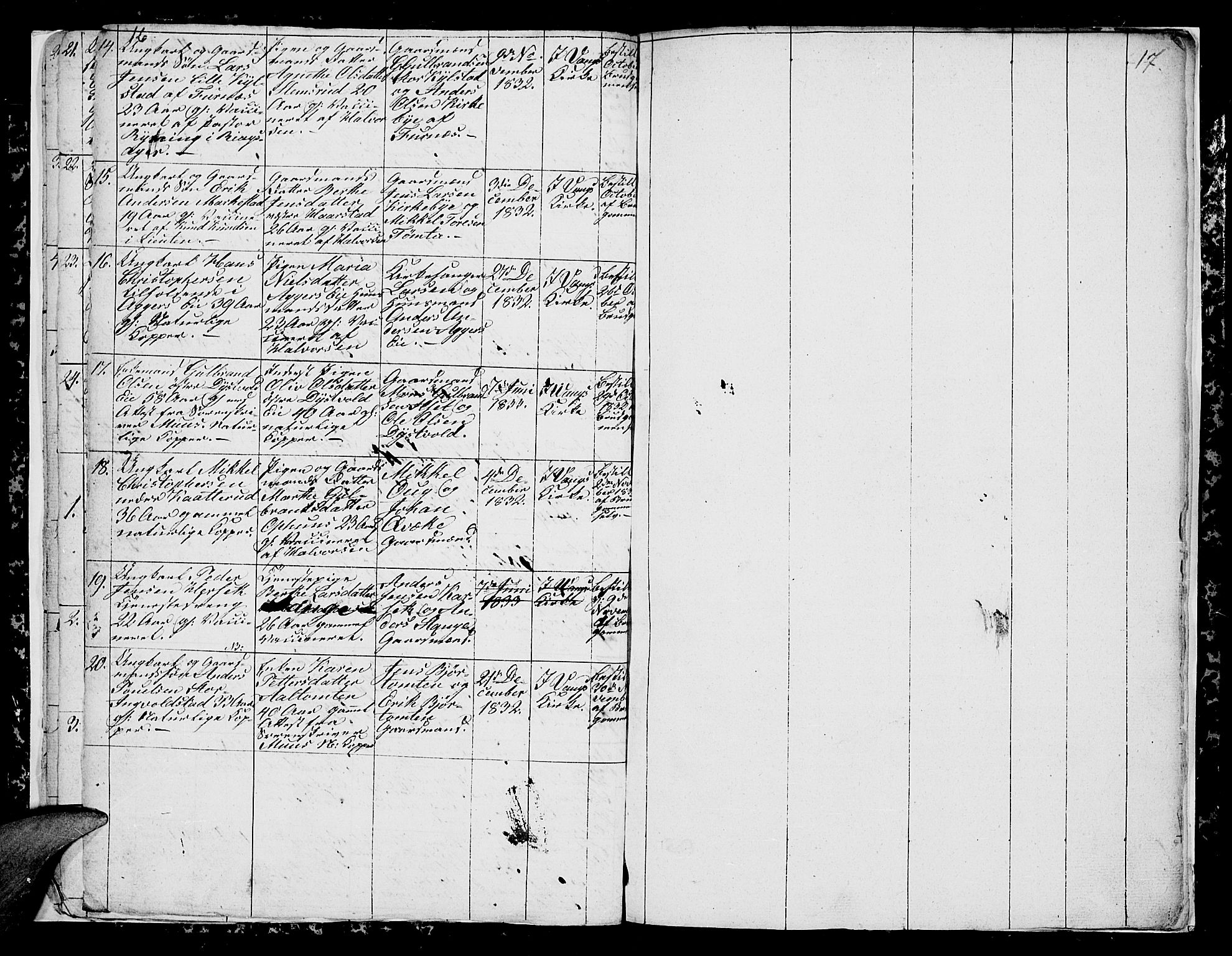 Vang prestekontor, Hedmark, SAH/PREST-008/H/Ha/Hab/L0007: Parish register (copy) no. 7, 1828-1832, p. 16-17