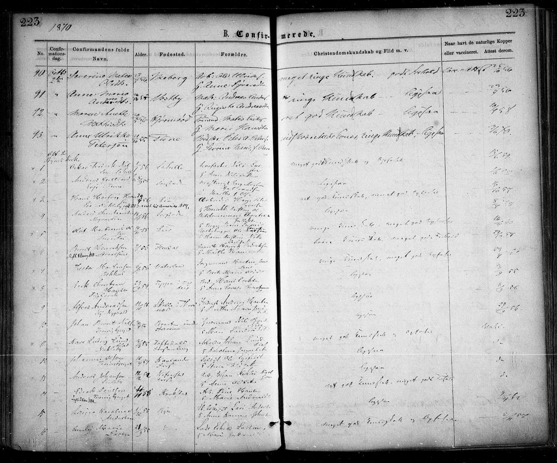 Glemmen prestekontor Kirkebøker, AV/SAO-A-10908/F/Fa/L0008: Parish register (official) no. 8, 1862-1871, p. 223