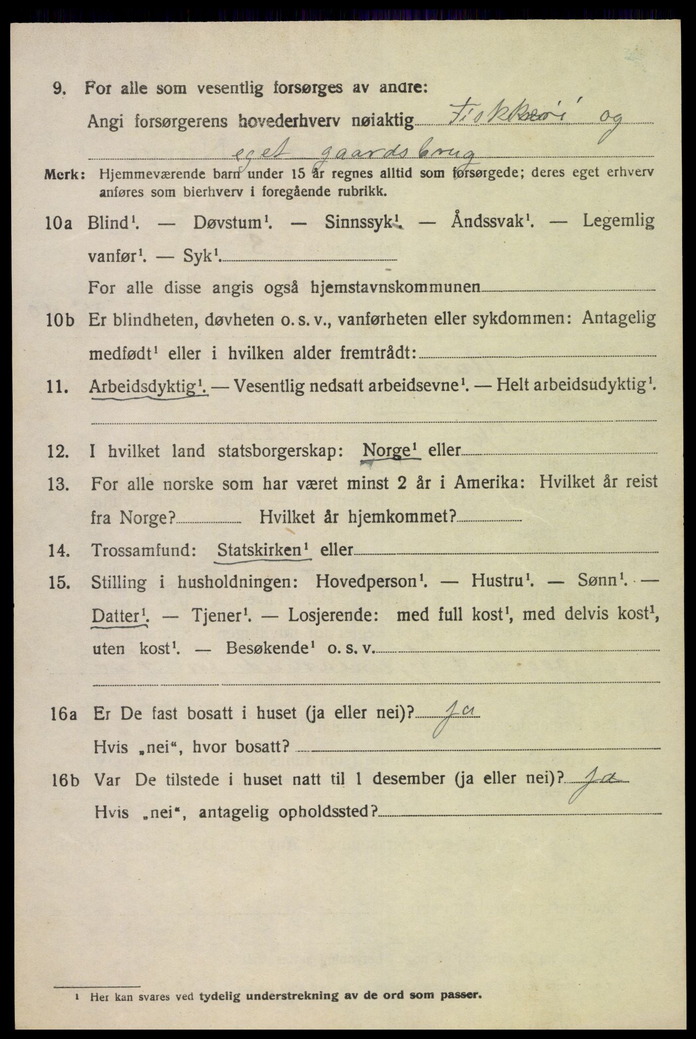 SAK, 1920 census for Oddernes, 1920, p. 2002