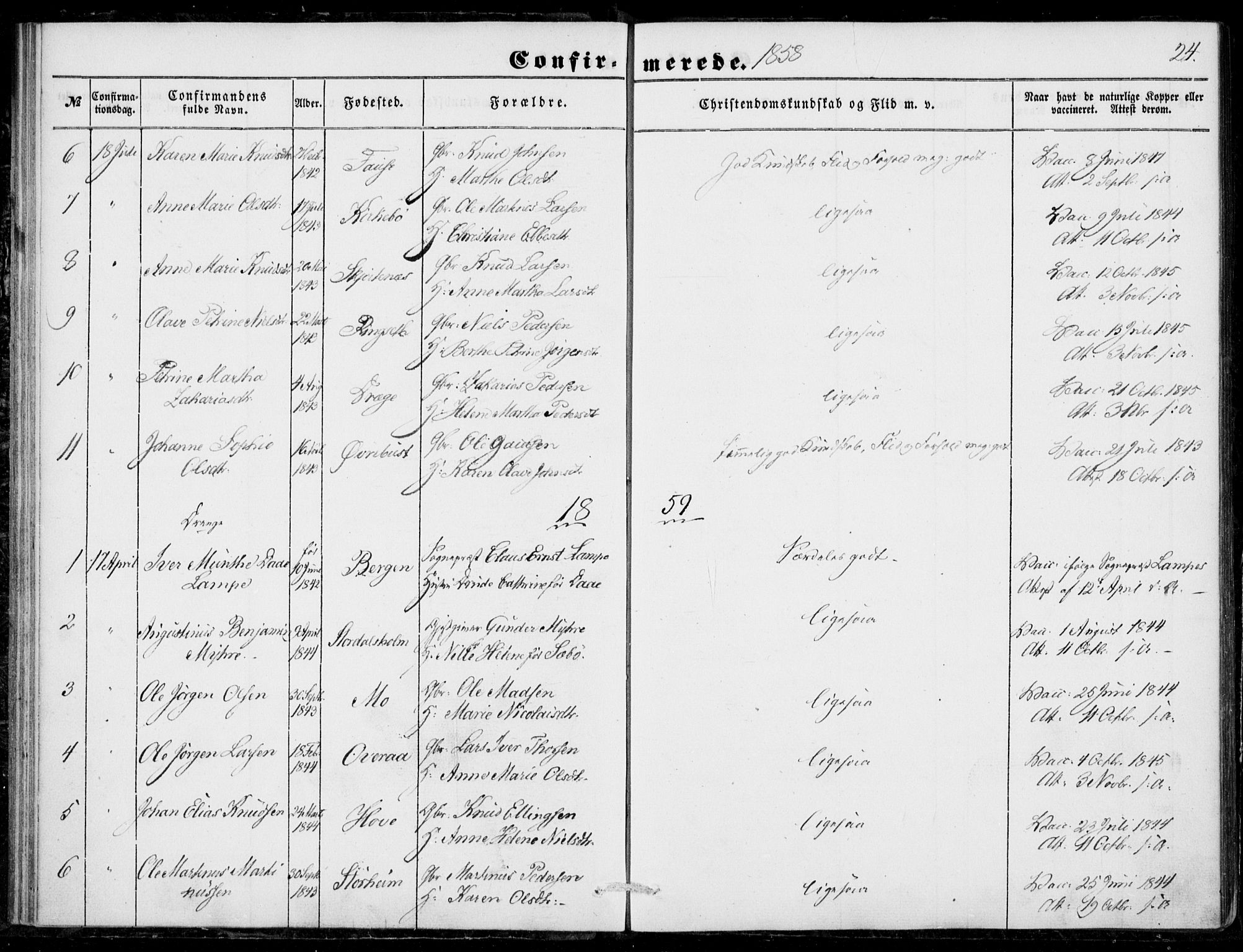 Ministerialprotokoller, klokkerbøker og fødselsregistre - Møre og Romsdal, SAT/A-1454/520/L0281: Parish register (official) no. 520A10, 1851-1881, p. 24