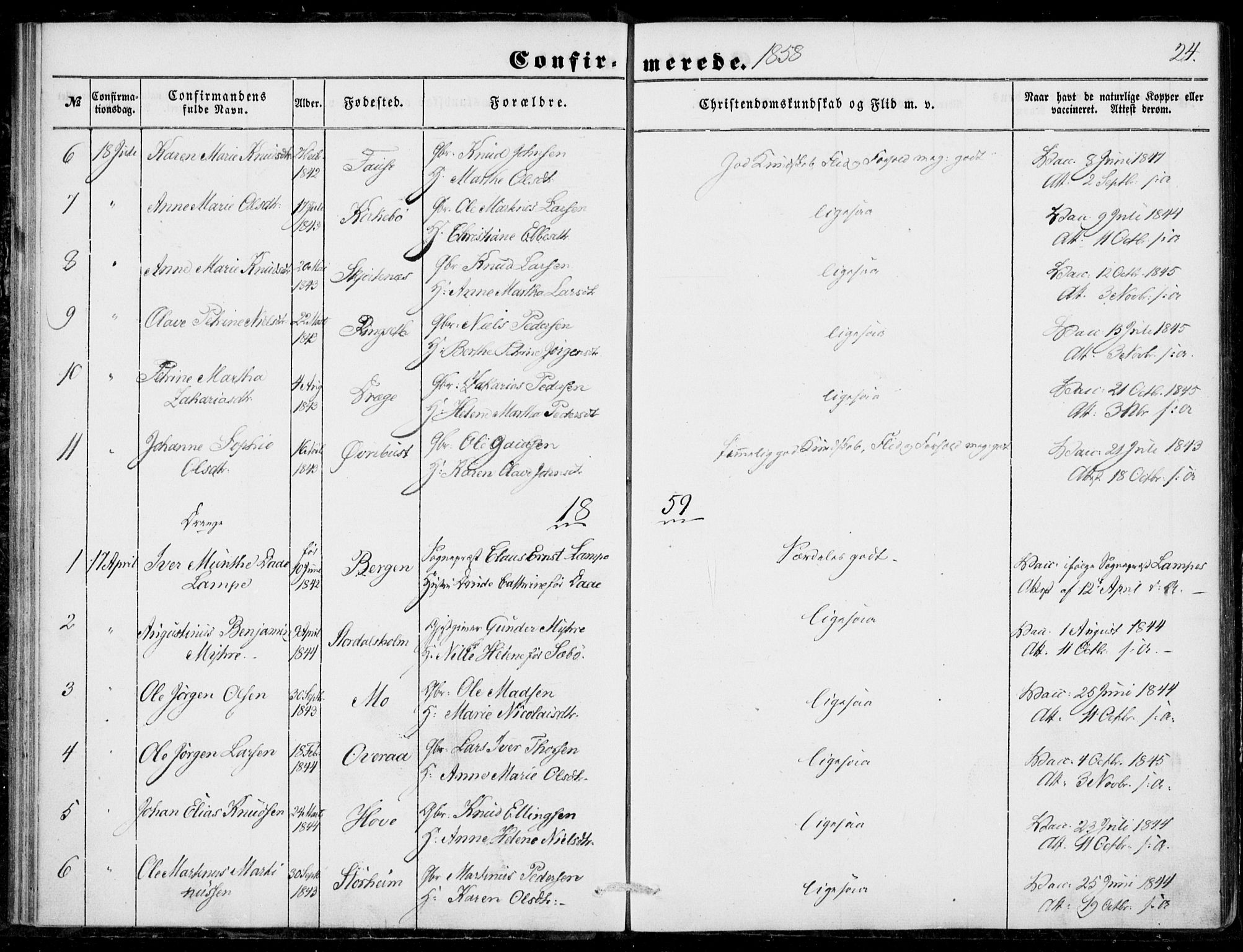 Ministerialprotokoller, klokkerbøker og fødselsregistre - Møre og Romsdal, AV/SAT-A-1454/520/L0281: Parish register (official) no. 520A10, 1851-1881, p. 24