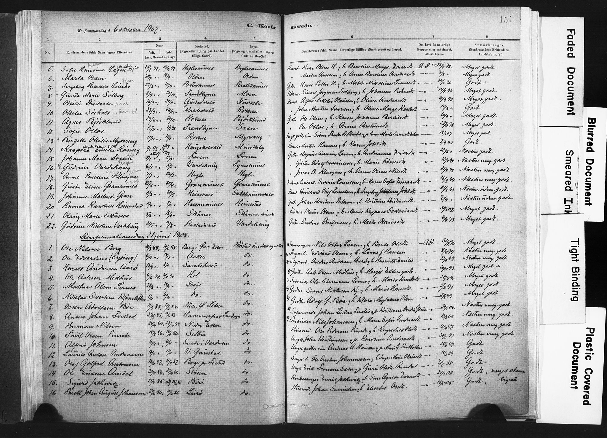 Ministerialprotokoller, klokkerbøker og fødselsregistre - Nord-Trøndelag, SAT/A-1458/721/L0207: Parish register (official) no. 721A02, 1880-1911, p. 154