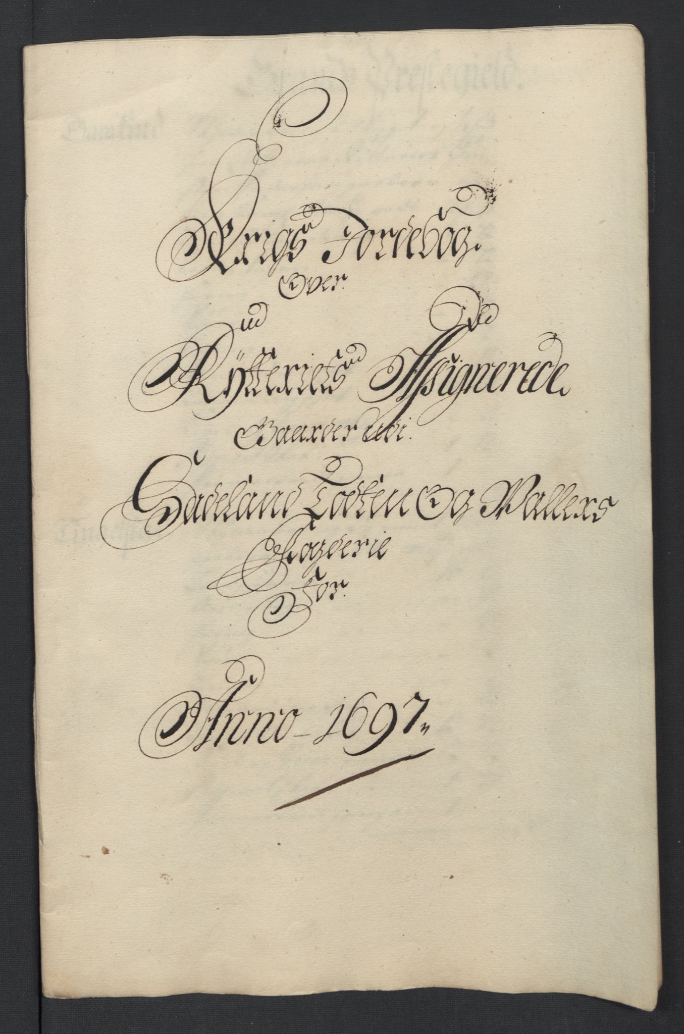 Rentekammeret inntil 1814, Reviderte regnskaper, Fogderegnskap, RA/EA-4092/R18/L1295: Fogderegnskap Hadeland, Toten og Valdres, 1697, p. 191