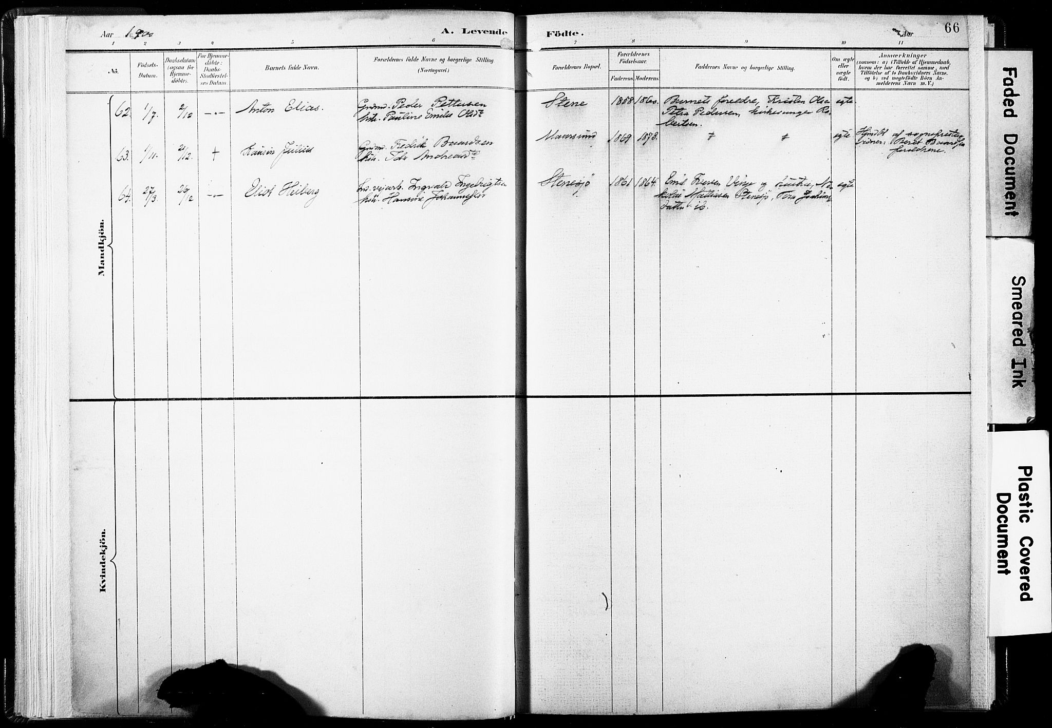 Ministerialprotokoller, klokkerbøker og fødselsregistre - Nordland, AV/SAT-A-1459/891/L1304: Parish register (official) no. 891A09, 1895-1921, p. 66