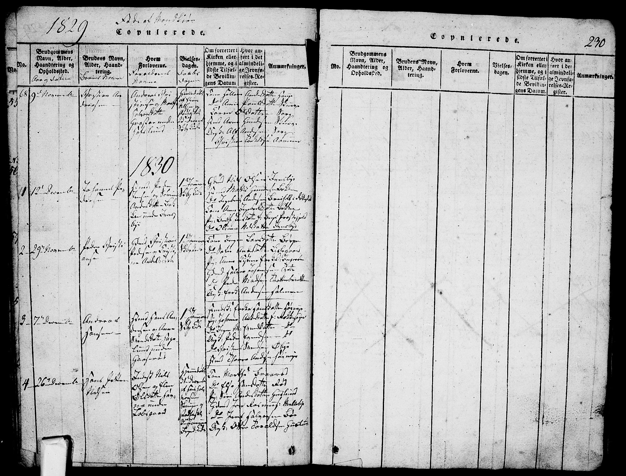 Skjeberg prestekontor Kirkebøker, SAO/A-10923/G/Ga/L0001: Parish register (copy) no. I 1, 1815-1830, p. 230