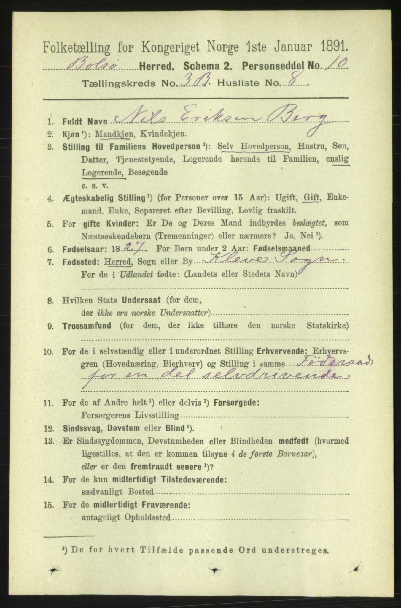 RA, 1891 census for 1544 Bolsøy, 1891, p. 2137