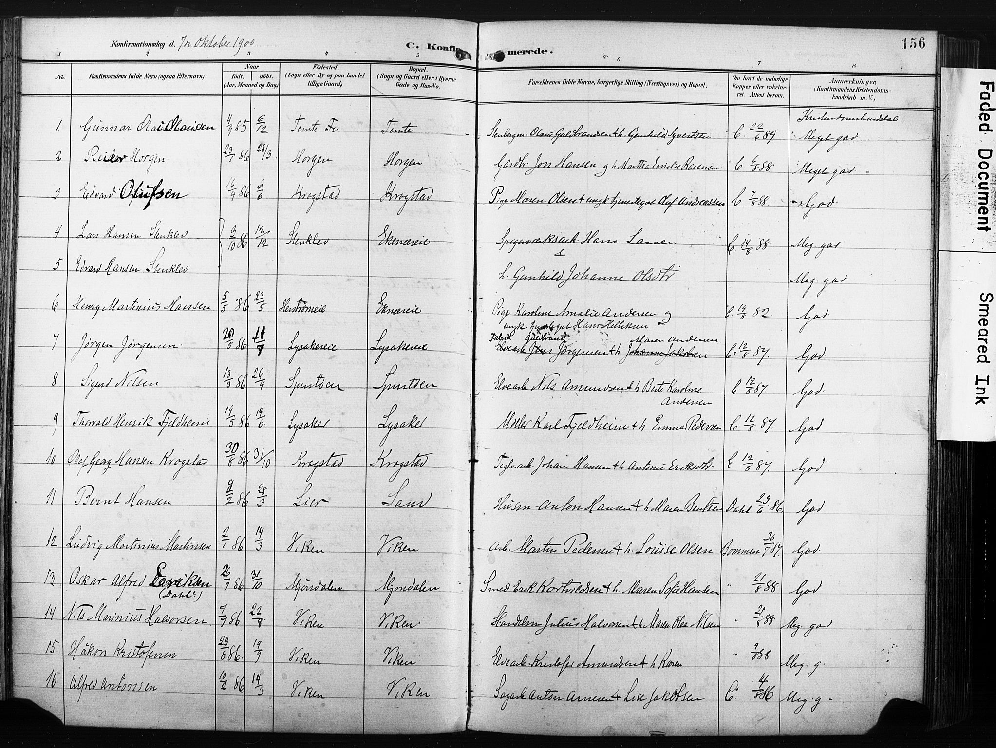 Nedre Eiker kirkebøker, AV/SAKO-A-612/F/Fa/L0005: Parish register (official) no. 5, 1898-1905, p. 156