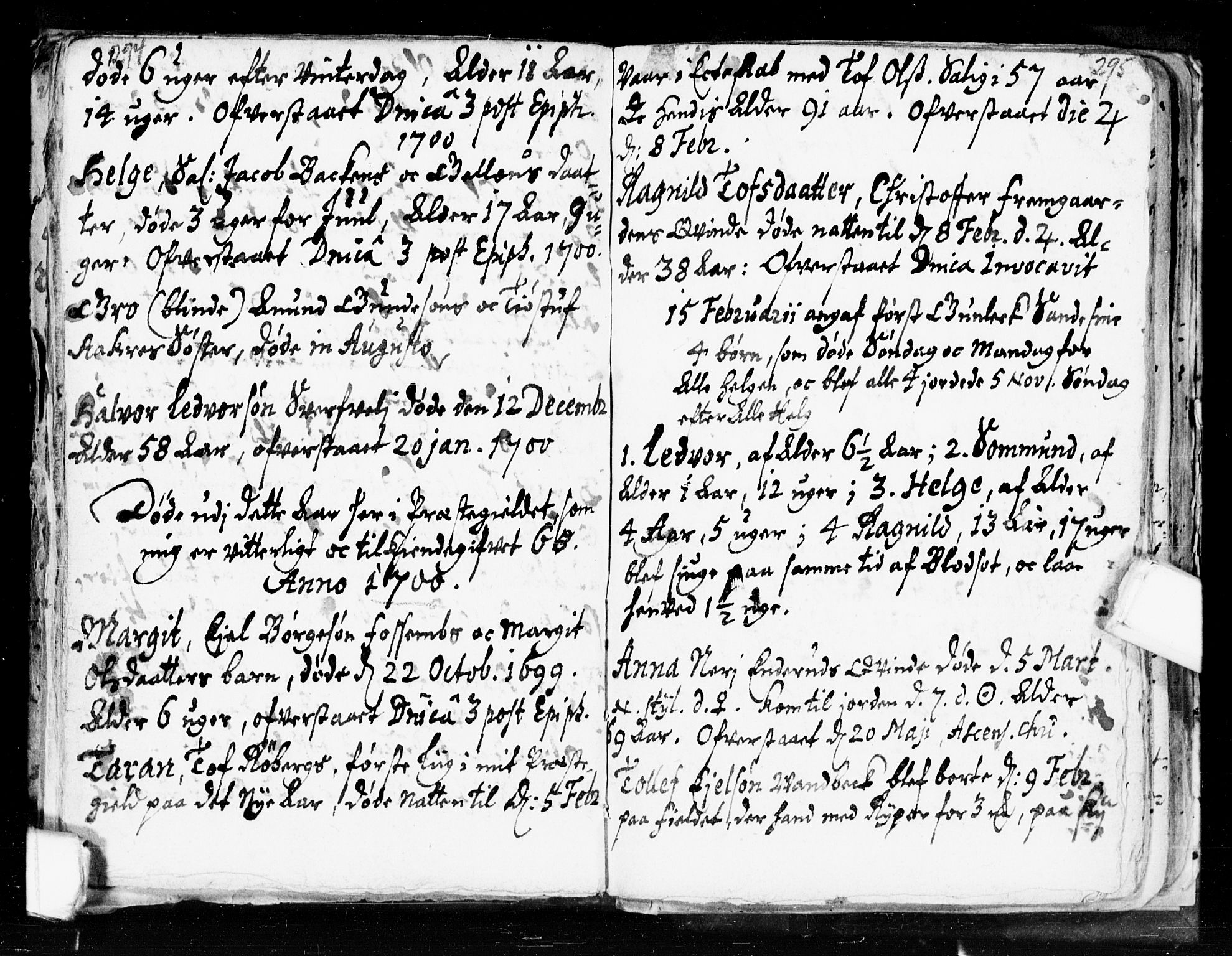 Seljord kirkebøker, AV/SAKO-A-20/F/Fa/L0002: Parish register (official) no. I 2, 1689-1713, p. 294-295