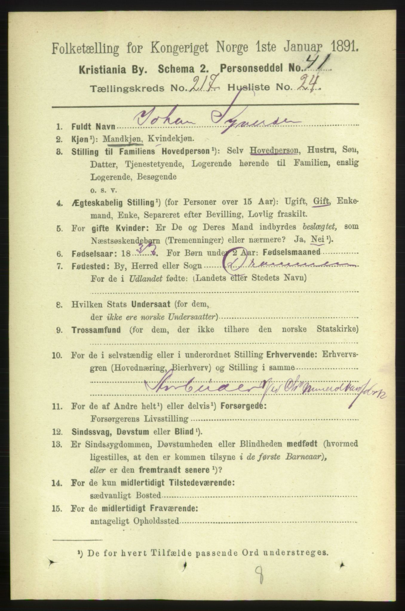 RA, 1891 census for 0301 Kristiania, 1891, p. 128800