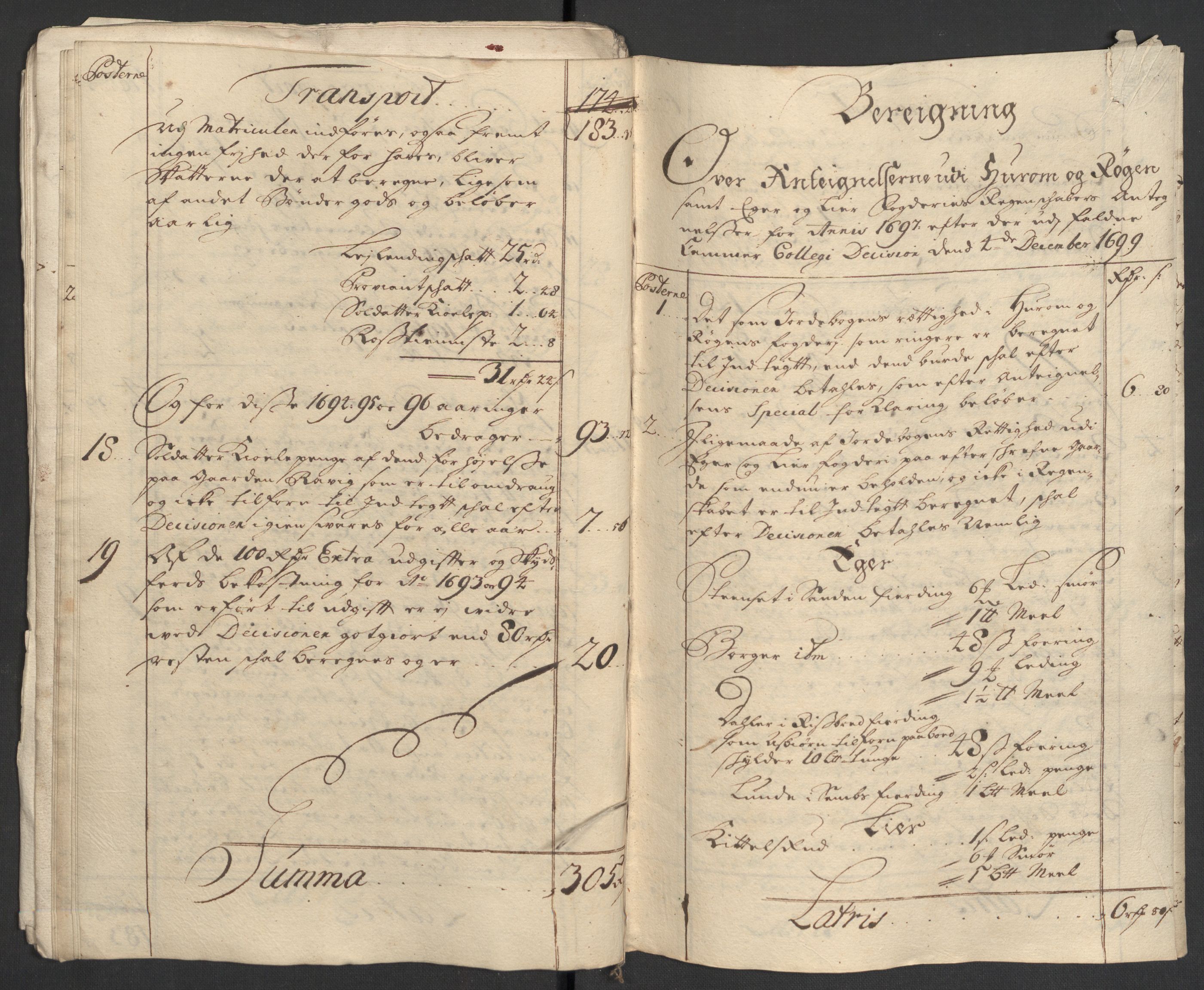 Rentekammeret inntil 1814, Reviderte regnskaper, Fogderegnskap, AV/RA-EA-4092/R30/L1695: Fogderegnskap Hurum, Røyken, Eiker og Lier, 1697, p. 306