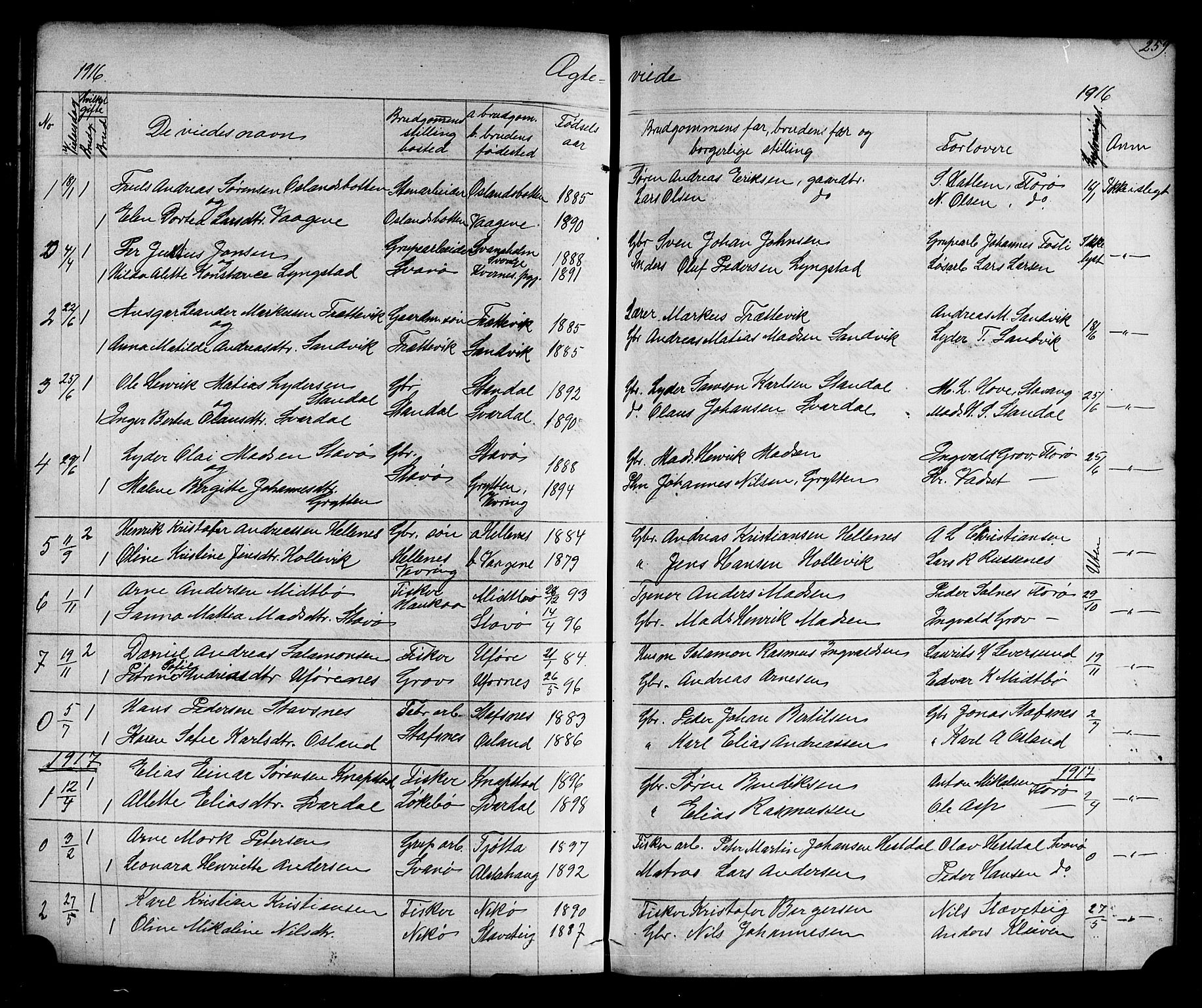 Kinn sokneprestembete, AV/SAB-A-80801/H/Hab/Habc/L0002: Parish register (copy) no. C 2, 1869-1918, p. 259