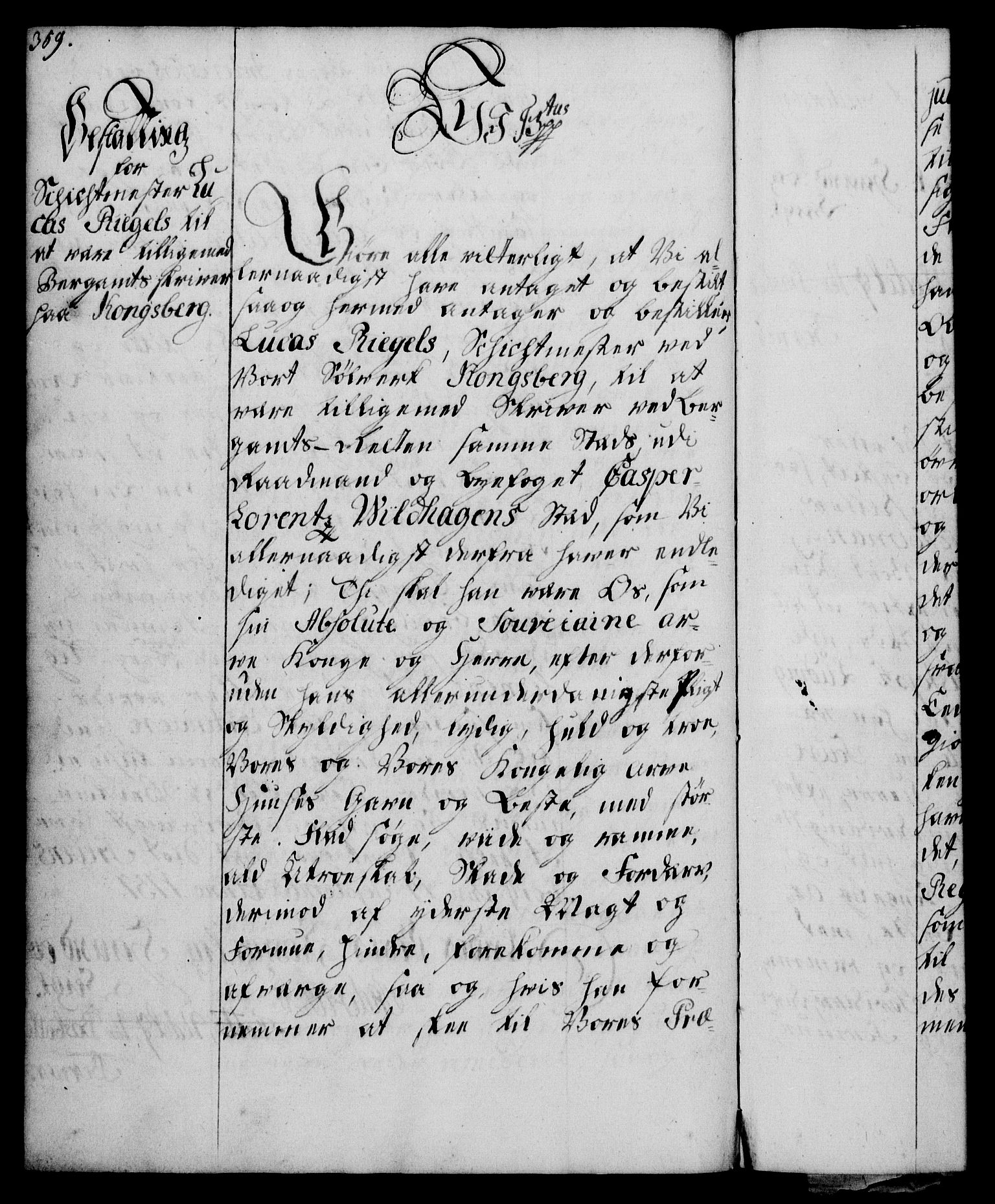 Rentekammeret, Kammerkanselliet, RA/EA-3111/G/Gg/Gge/L0003: Norsk bestallingsprotokoll med register (merket RK 53.27), 1745-1761, p. 359