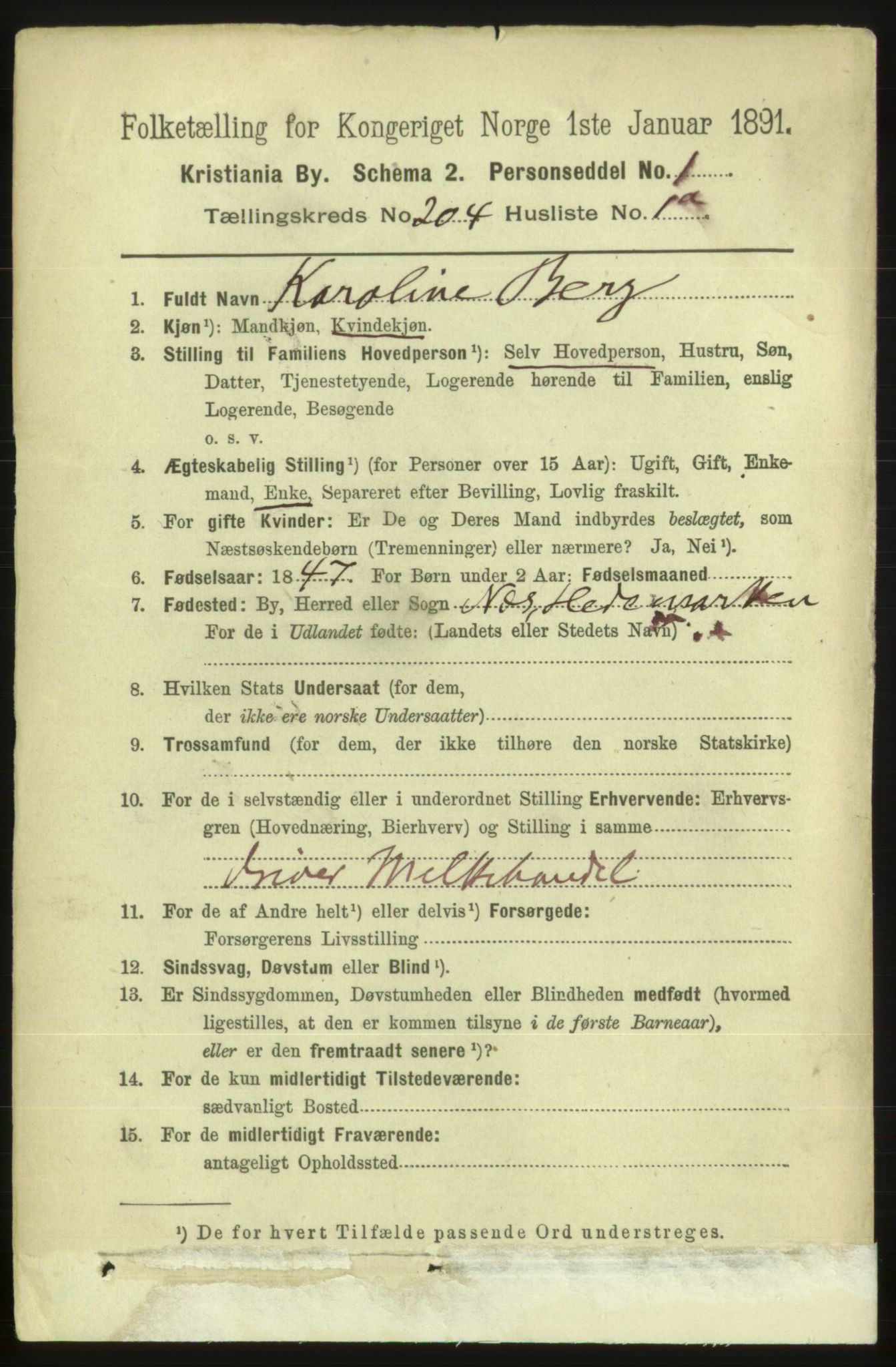 RA, 1891 census for 0301 Kristiania, 1891, p. 122906