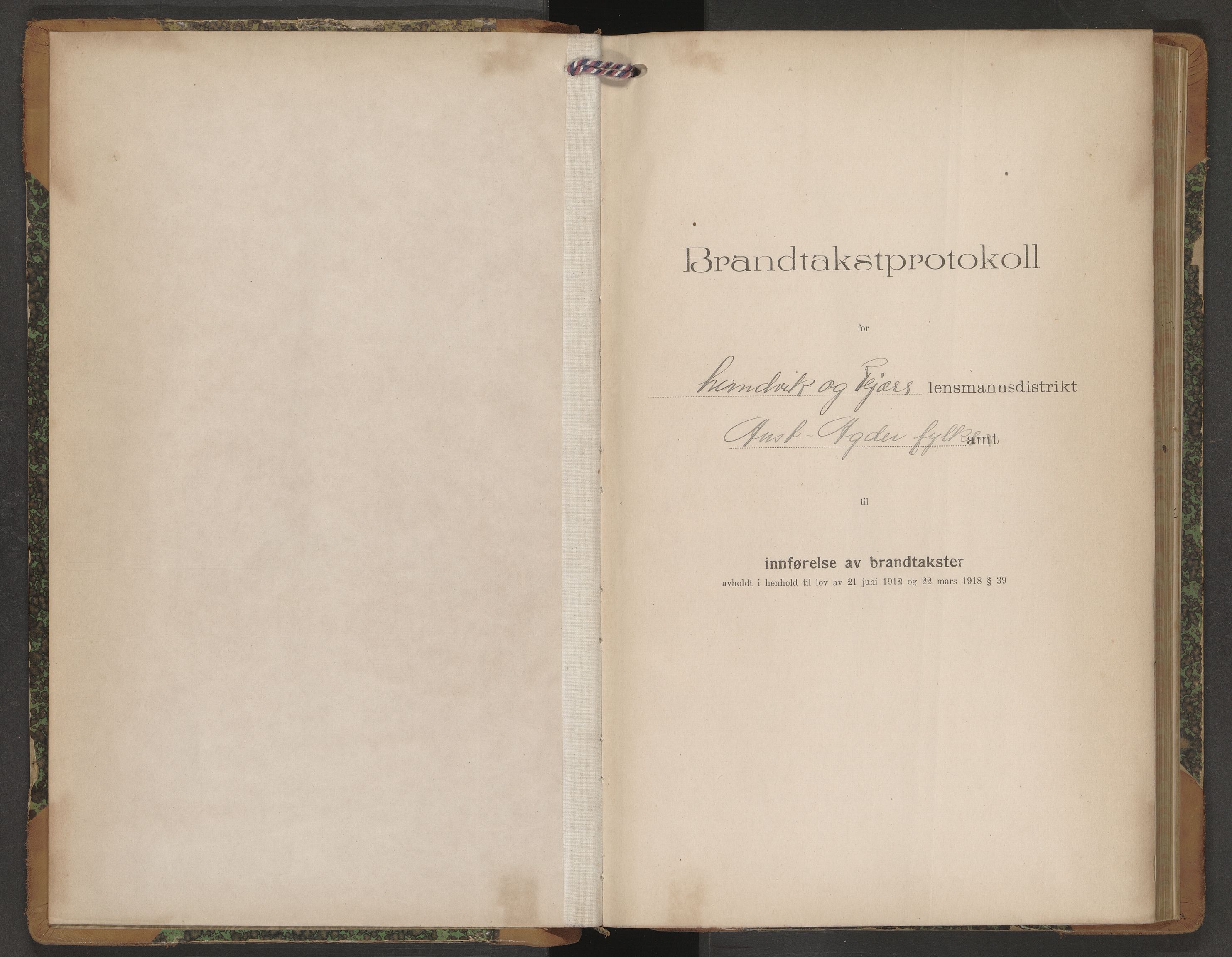 Norges Brannkasse Landvik og Fjære, AV/SAK-2241-0032/F/Fa/L0019: Branntakstprotokoll nr. 19, 1921-1925