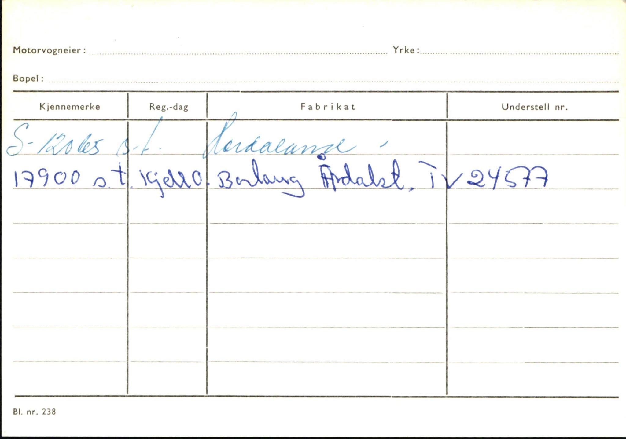 Statens vegvesen, Sogn og Fjordane vegkontor, SAB/A-5301/4/F/L0145: Registerkort Vågsøy S-Å. Årdal I-P, 1945-1975, p. 1909