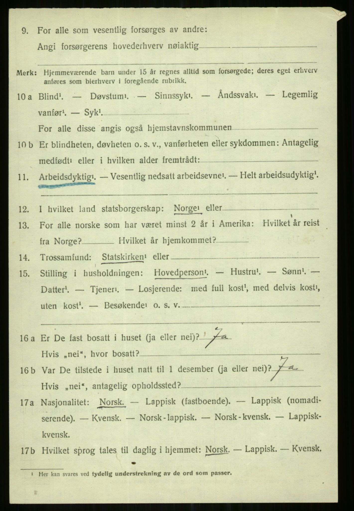 SATØ, 1920 census for Karlsøy, 1920, p. 3389