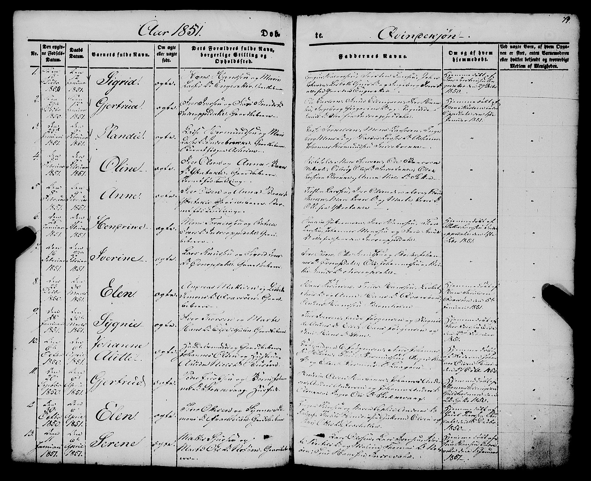 Gulen sokneprestembete, AV/SAB-A-80201/H/Haa/Haaa/L0021: Parish register (official) no. A 21, 1848-1858, p. 74