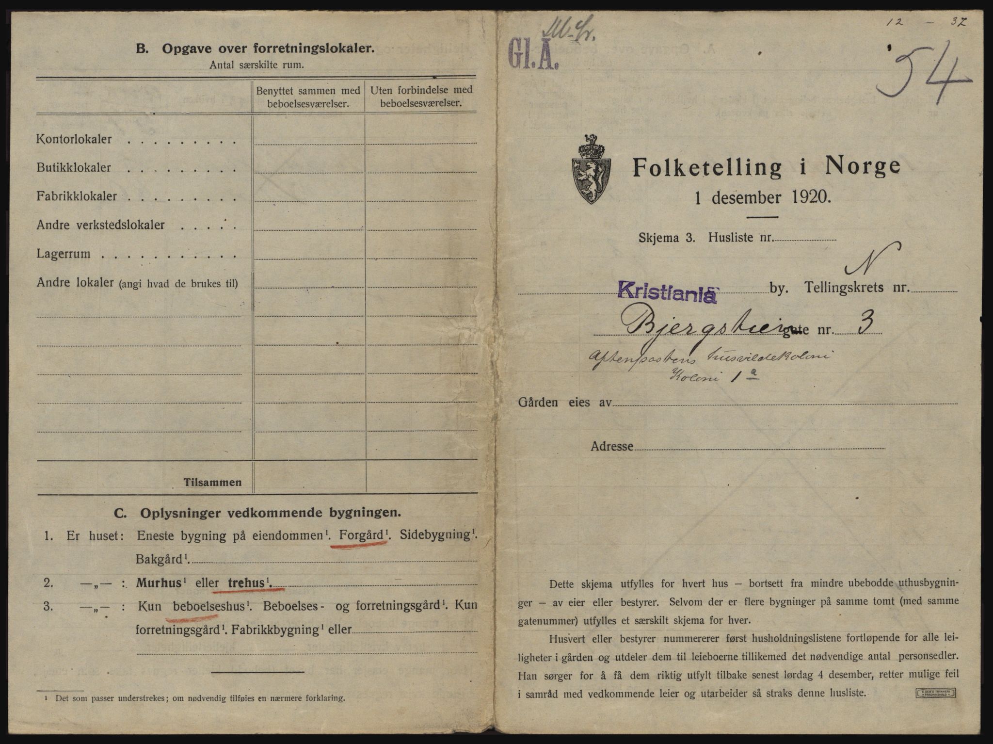 SAO, 1920 census for Kristiania, 1920, p. 4536