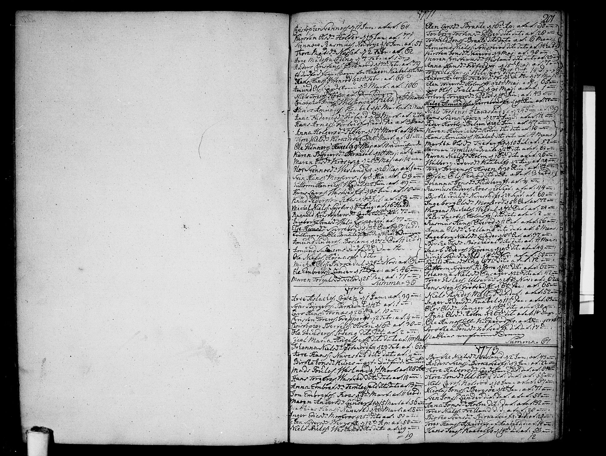 Våler prestekontor Kirkebøker, AV/SAO-A-11083/F/Fa/L0004: Parish register (official) no. I 4, 1771-1815, p. 201