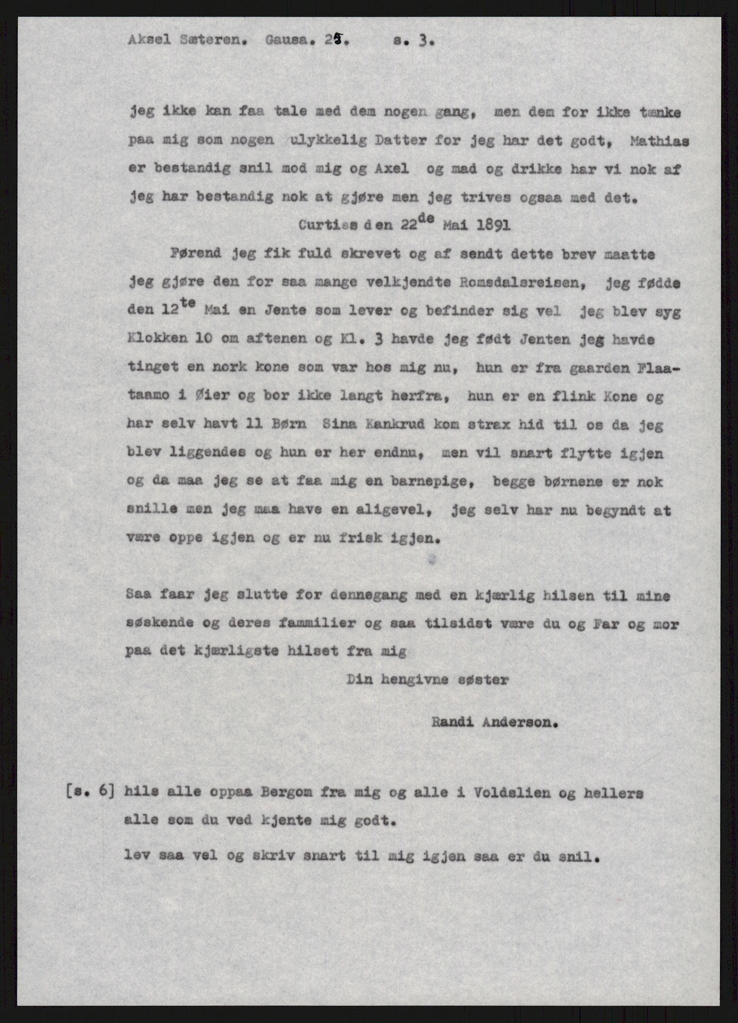 Samlinger til kildeutgivelse, Amerikabrevene, AV/RA-EA-4057/F/L0015: Innlån fra Oppland: Sæteren - Vigerust, 1838-1914, p. 201