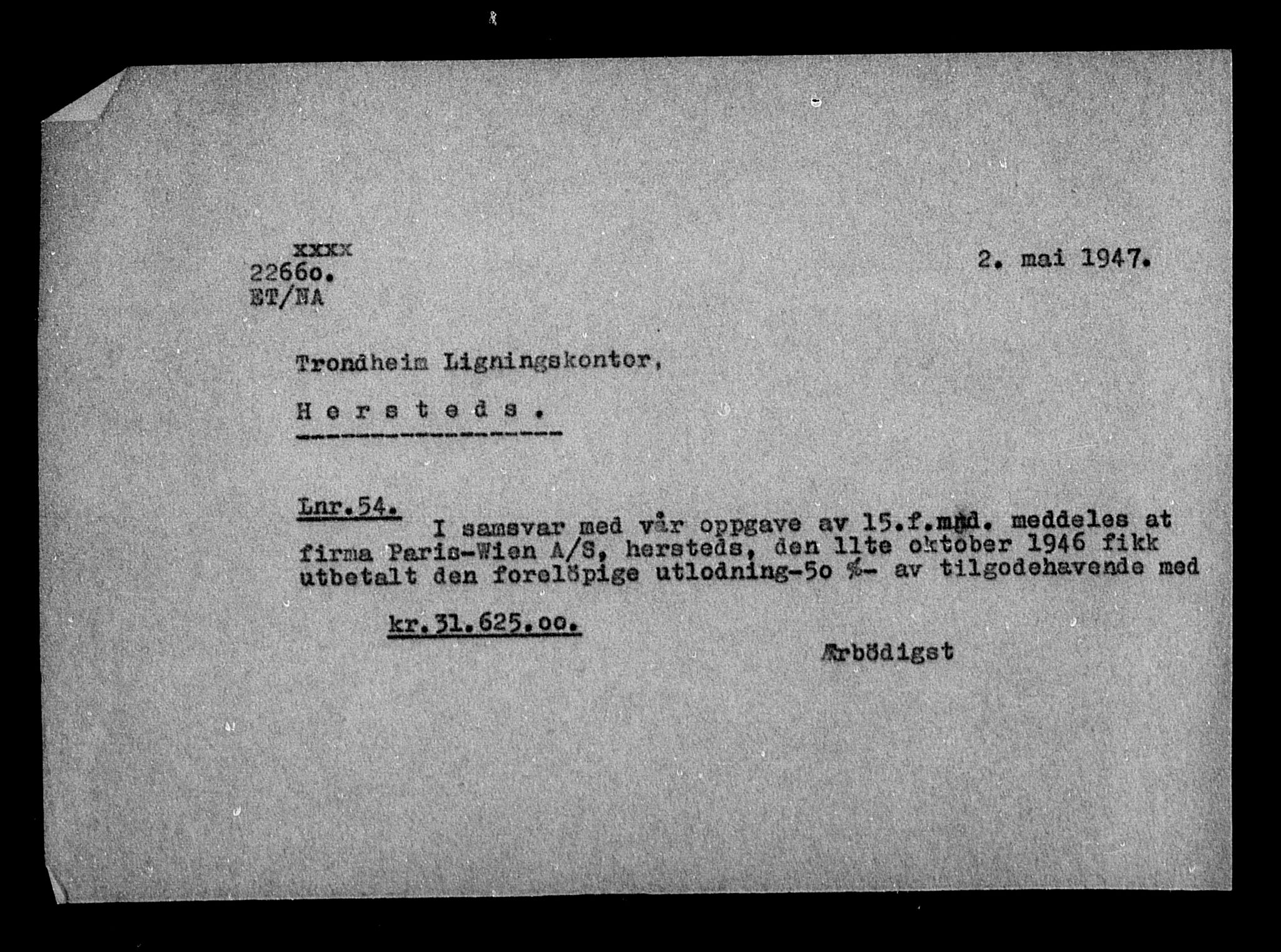 Justisdepartementet, Tilbakeføringskontoret for inndratte formuer, RA/S-1564/H/Hc/Hca/L0906: --, 1945-1947, p. 574