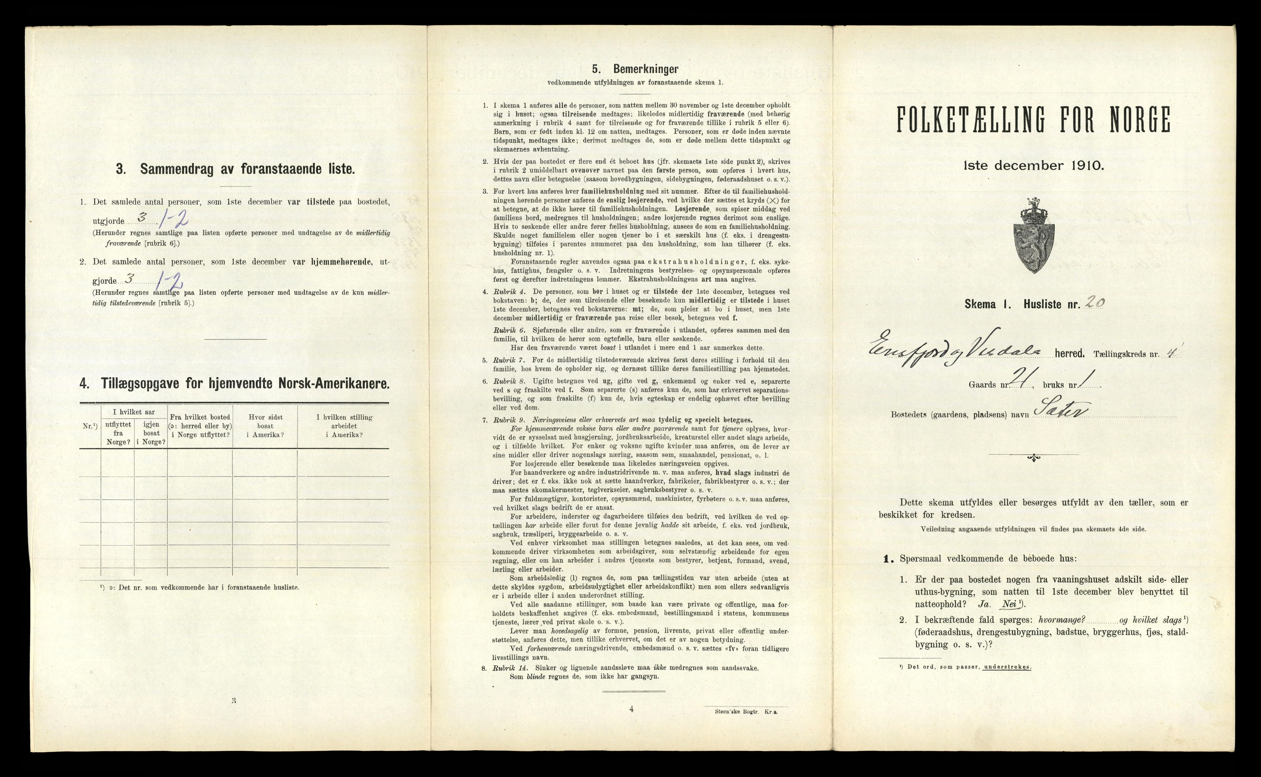 RA, 1910 census for Eresfjord og Vistdal, 1910, p. 271