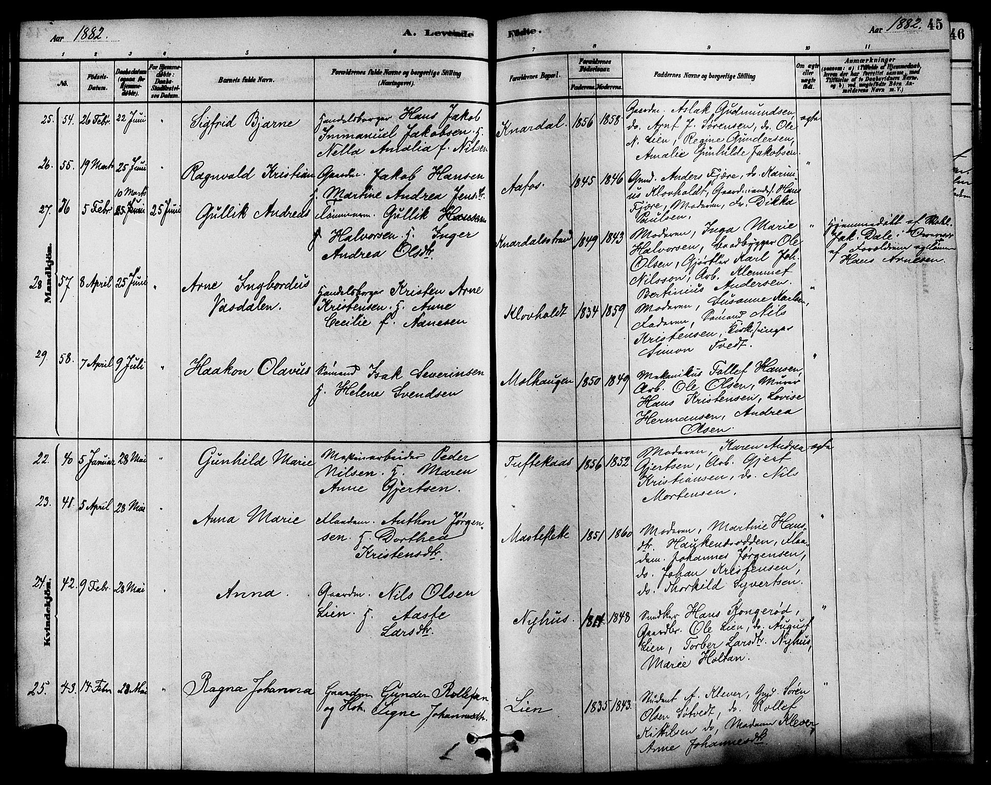 Solum kirkebøker, AV/SAKO-A-306/F/Fa/L0009: Parish register (official) no. I 9, 1877-1887, p. 45