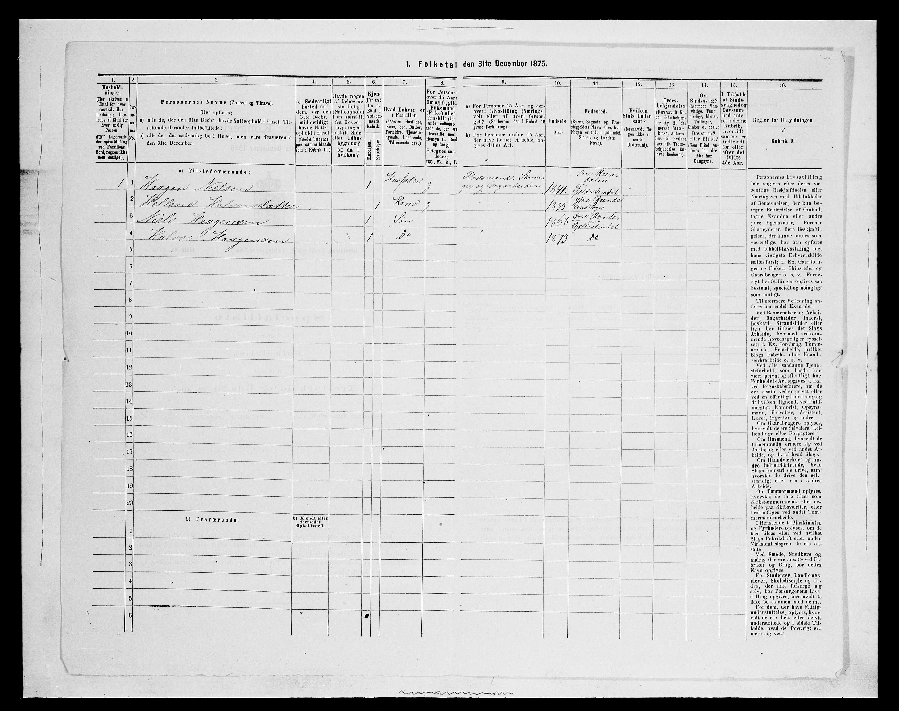 SAH, 1875 census for 0432P Rendalen, 1875, p. 1028