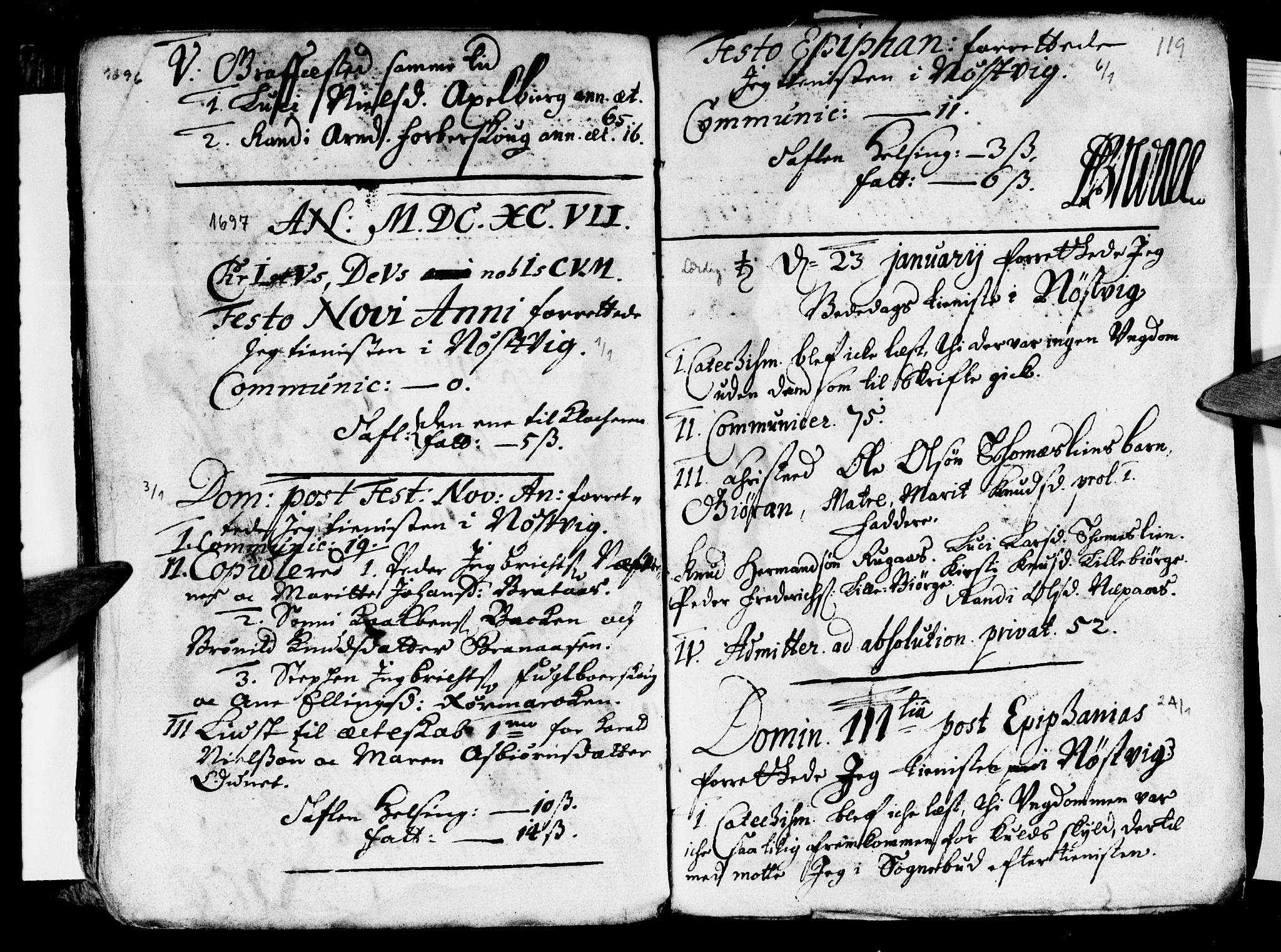 Ministerialprotokoller, klokkerbøker og fødselsregistre - Nordland, SAT/A-1459/814/L0220: Parish register (official) no. 814A01, 1677-1717, p. 119