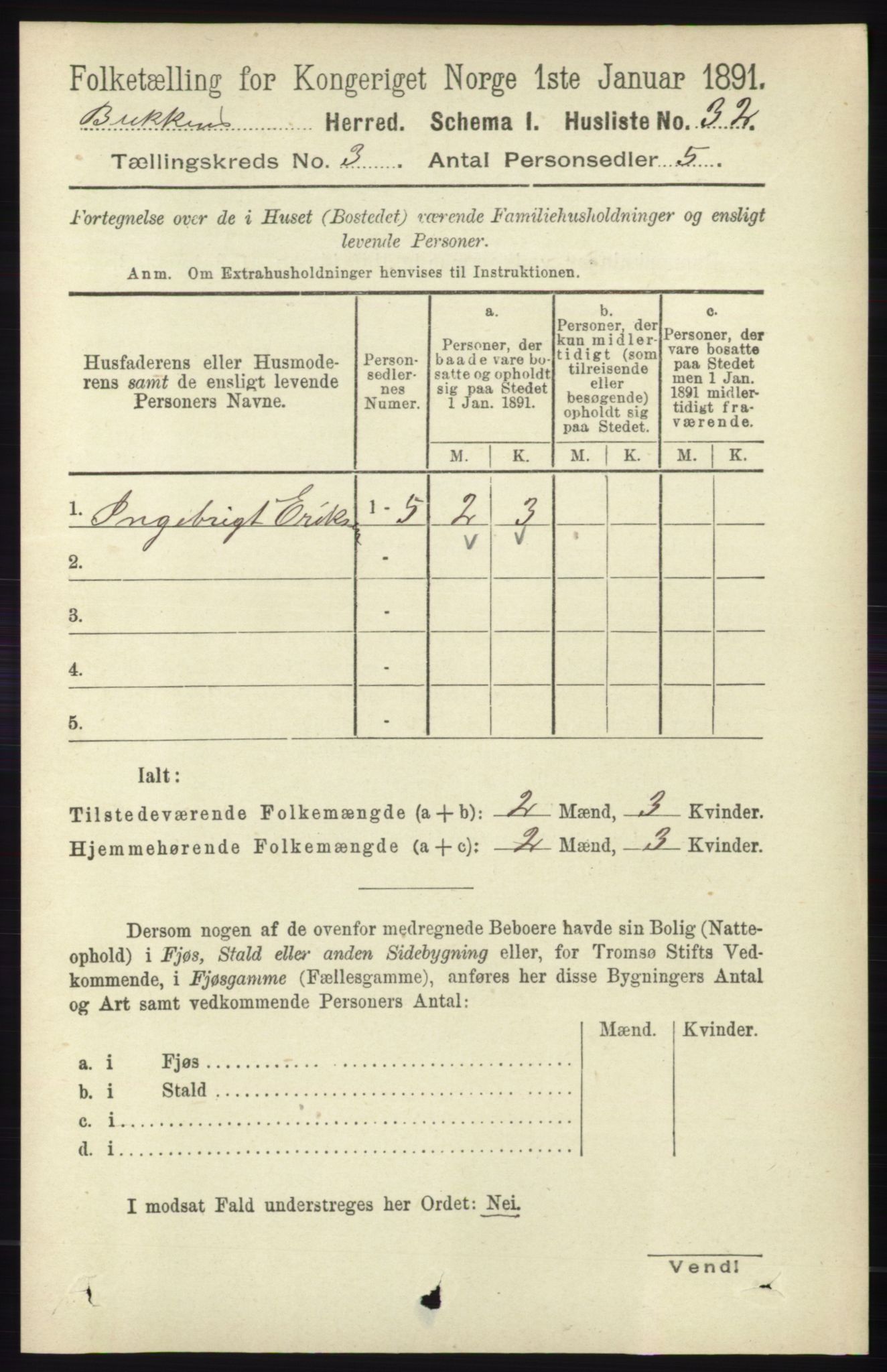 RA, 1891 census for 1145 Bokn, 1891, p. 622