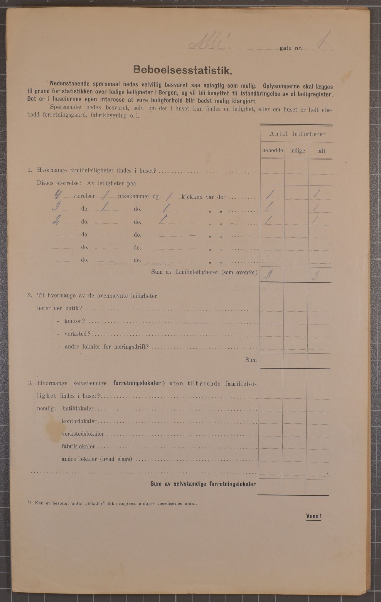 SAB, Municipal Census 1912 for Bergen, 1912, p. 931