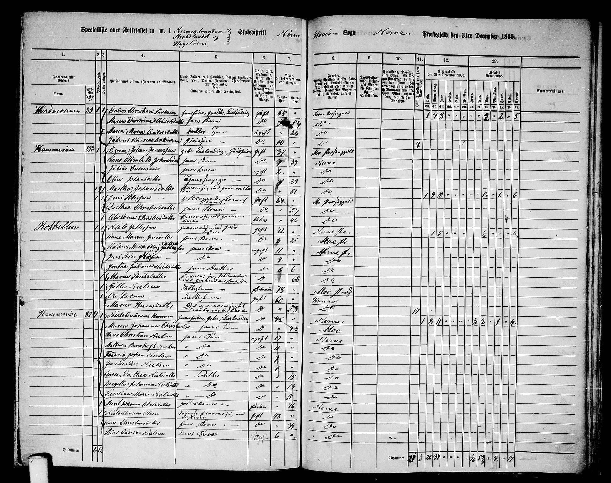 RA, 1865 census for Nesna, 1865, p. 123