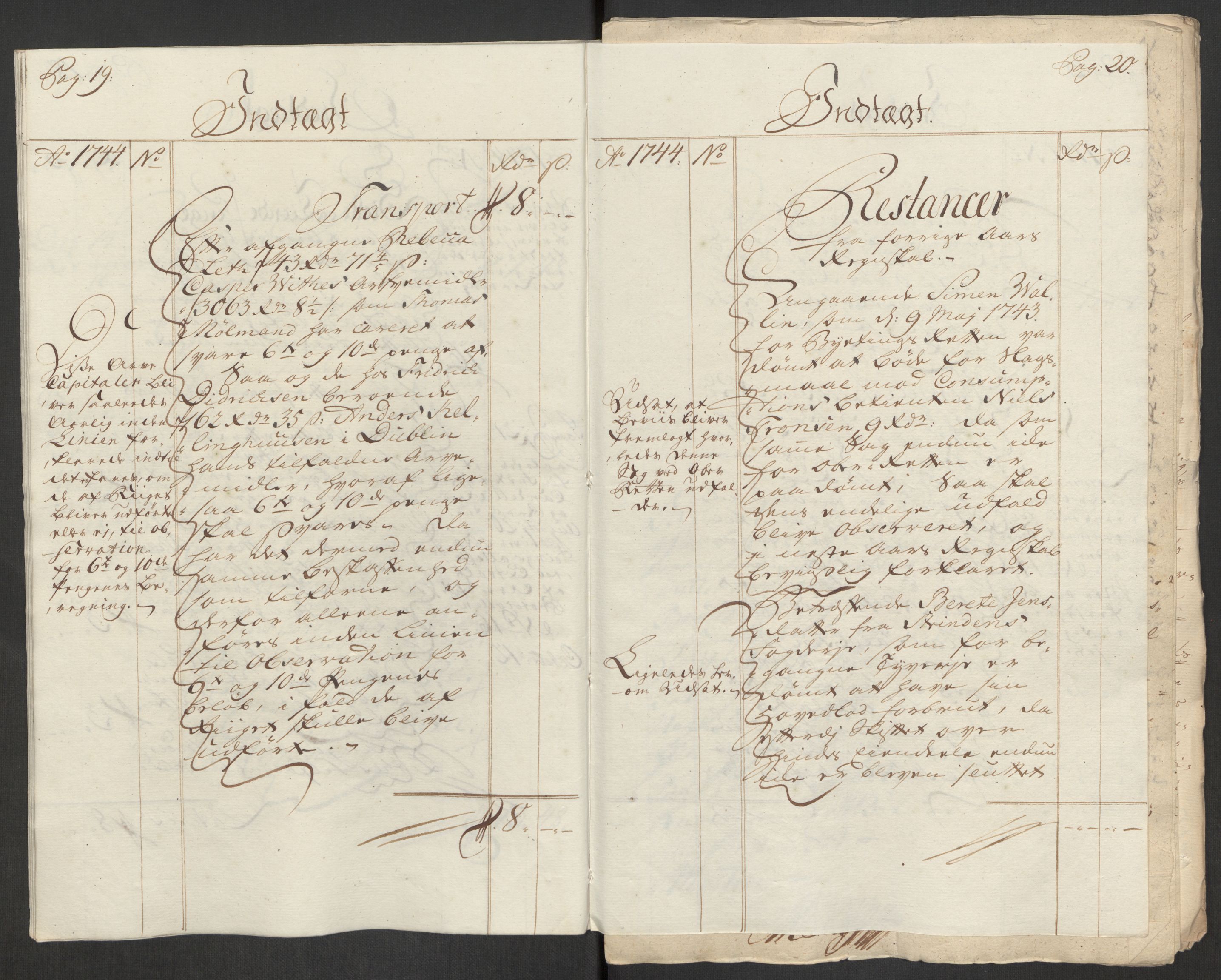 Rentekammeret inntil 1814, Reviderte regnskaper, Byregnskaper, AV/RA-EA-4066/R/Rs/L0541: [S22] Sikt og sakefall, 1743-1746, p. 130