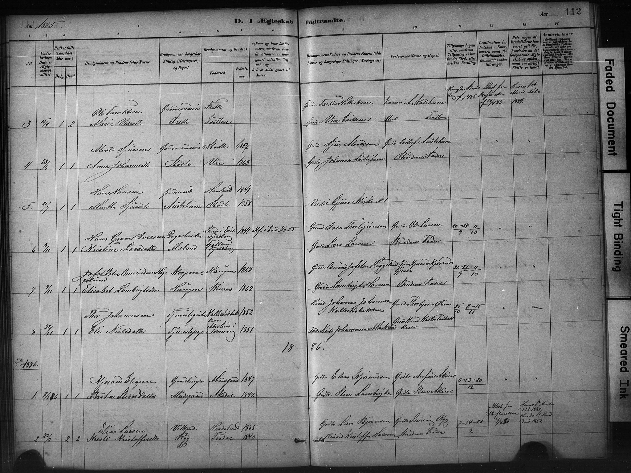 Etne sokneprestembete, SAB/A-75001/H/Hab: Parish register (copy) no. A 5, 1879-1896, p. 112