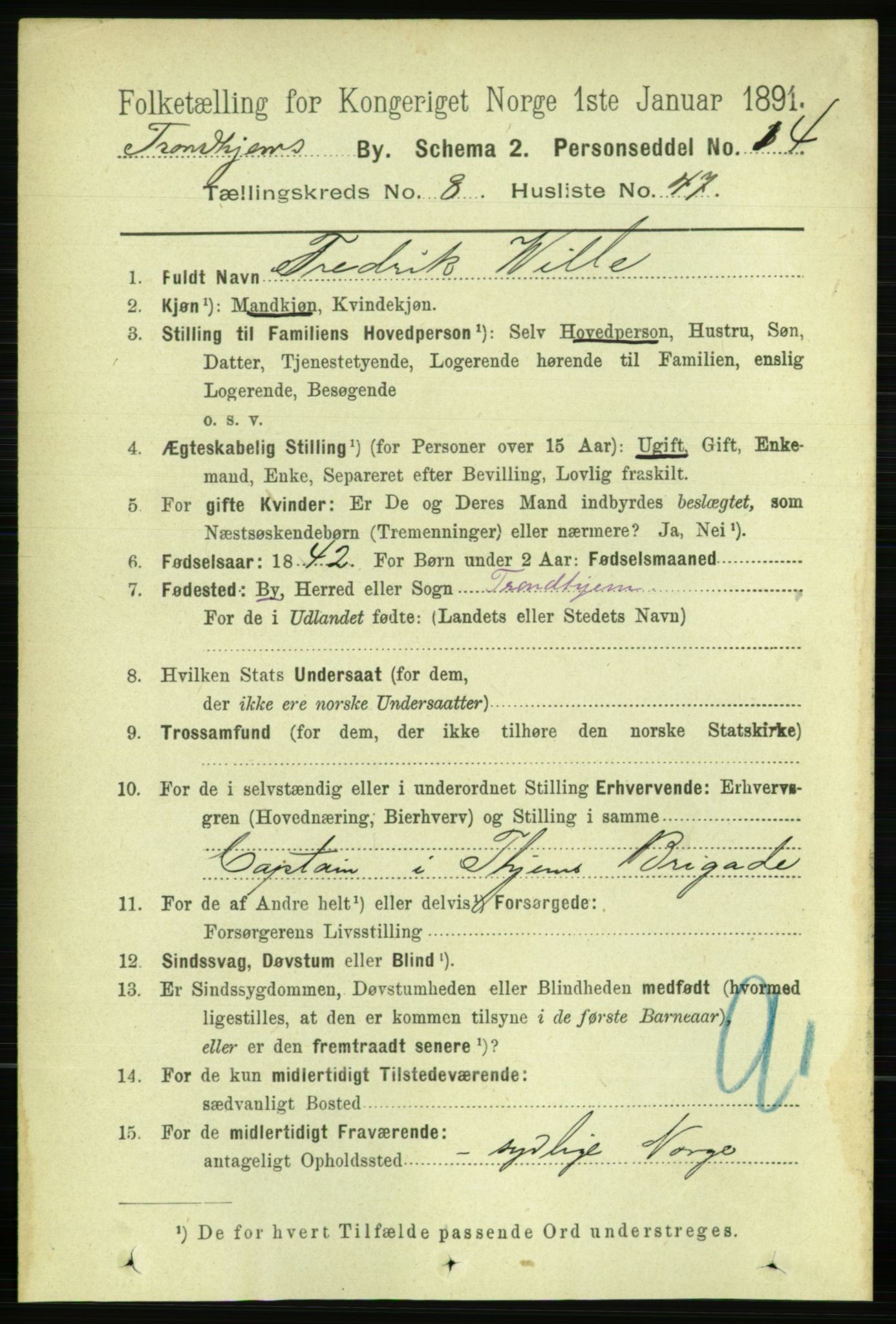 RA, 1891 census for 1601 Trondheim, 1891, p. 7416