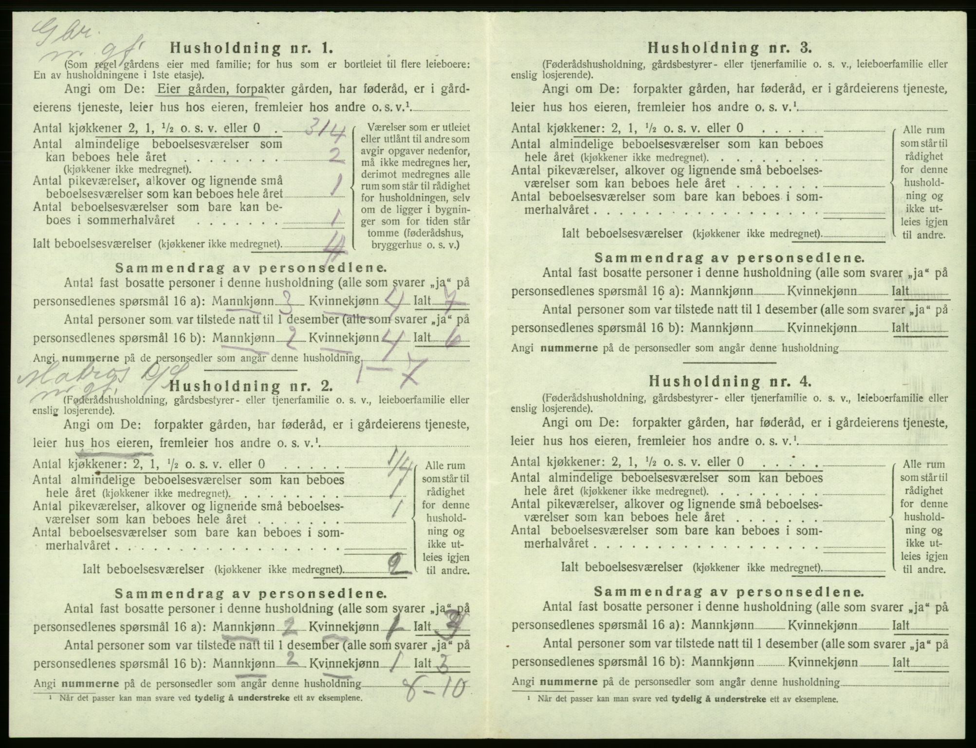 SAB, 1920 census for Tysnes, 1920, p. 1213