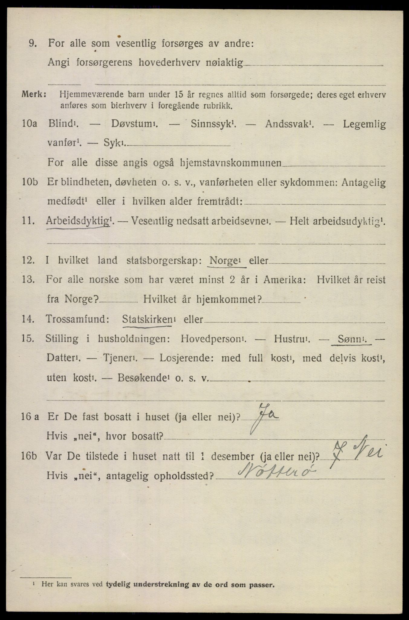 SAKO, 1920 census for Ramnes, 1920, p. 4279
