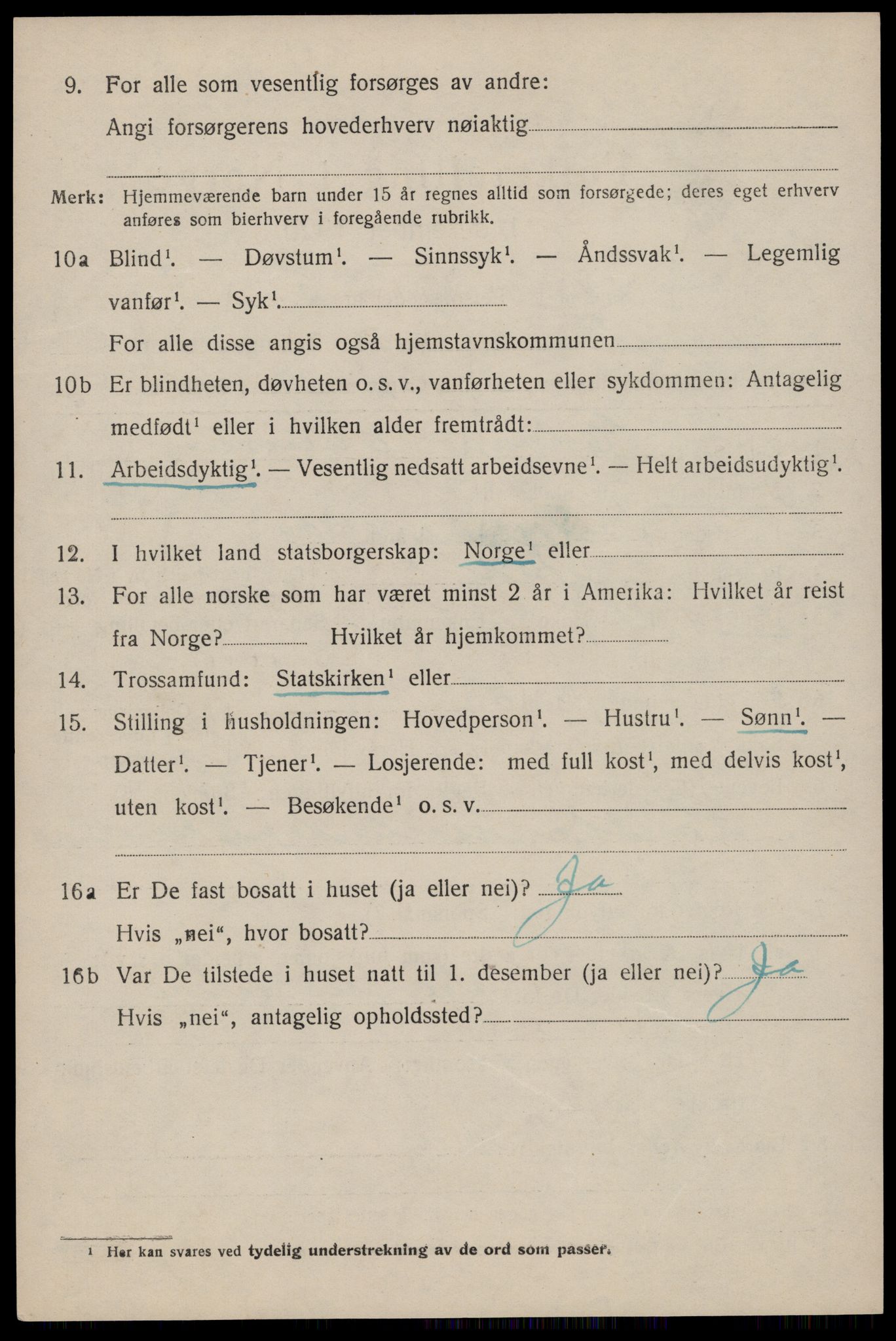 SAST, 1920 census for Jelsa, 1920, p. 2281