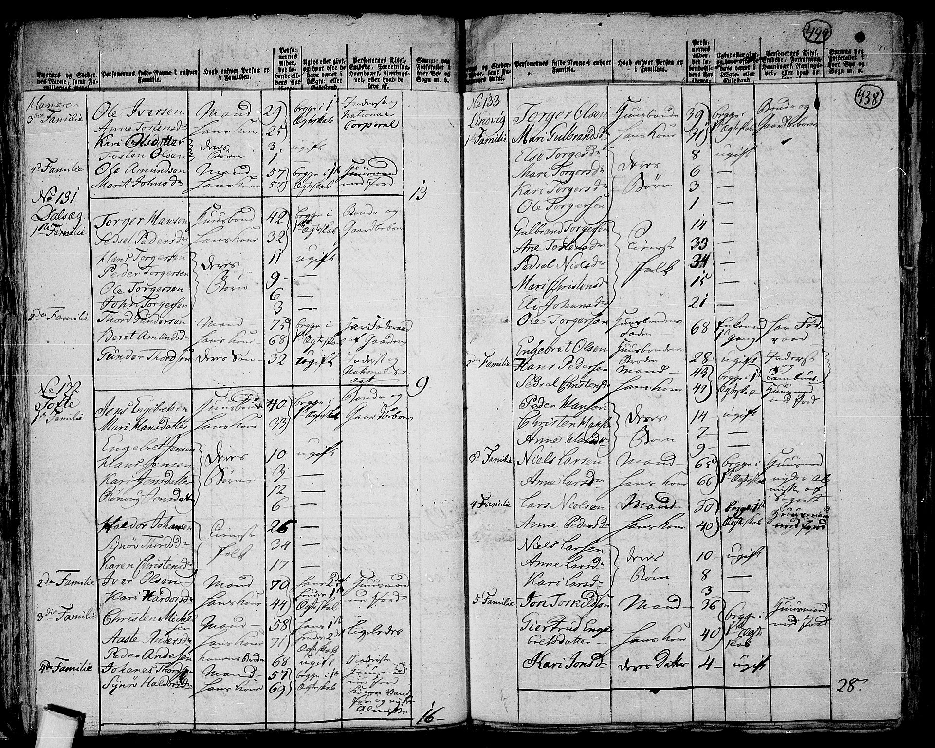 RA, 1801 census for 0520P Ringebu, 1801, p. 437b-438a