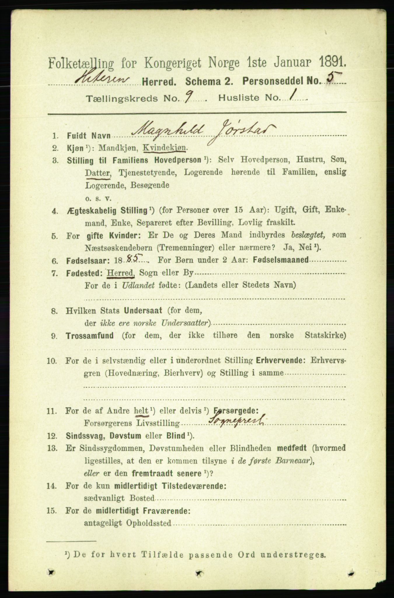 RA, 1891 census for 1617 Hitra, 1891, p. 1753