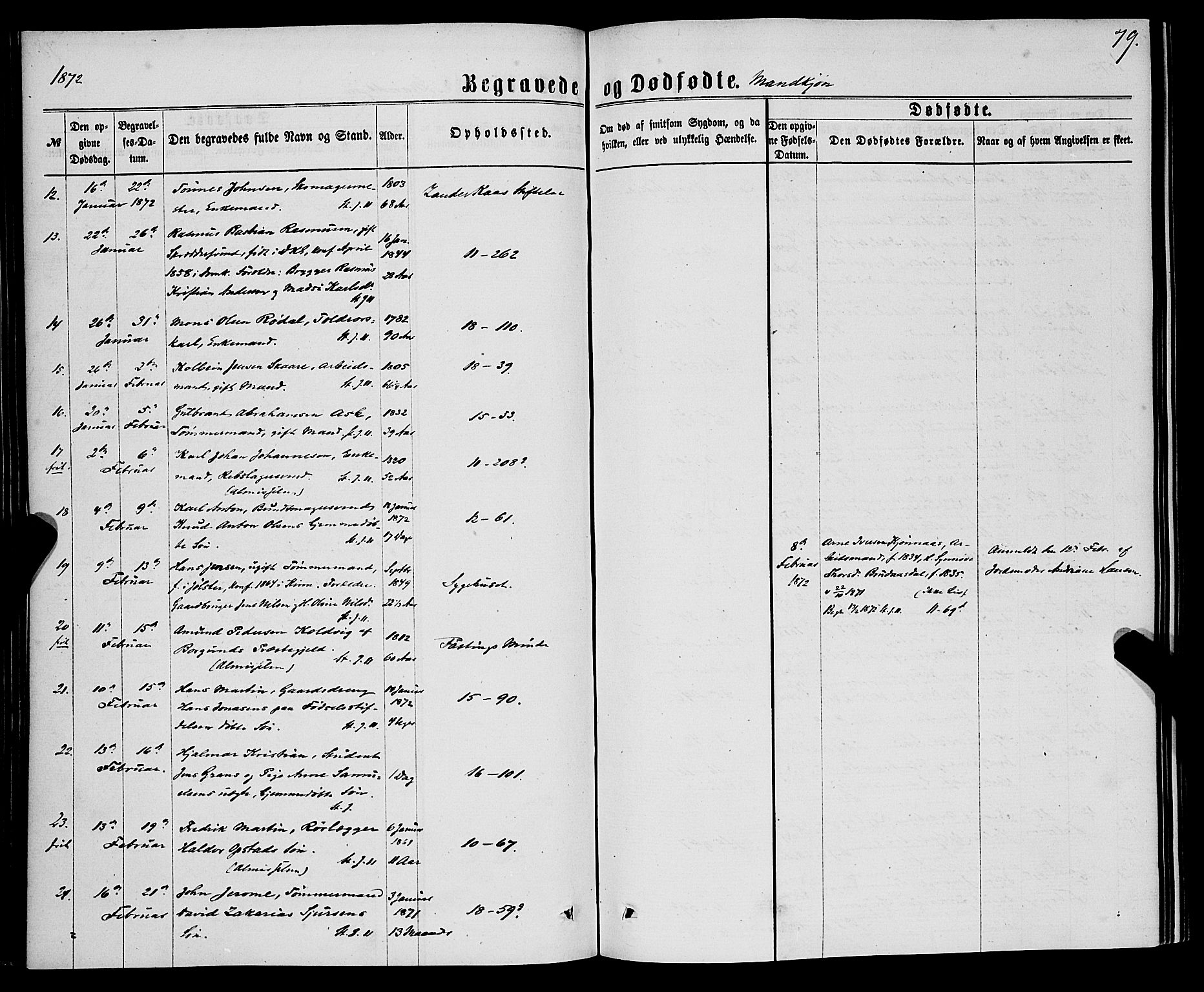 Domkirken sokneprestembete, SAB/A-74801/H/Haa/L0042: Parish register (official) no. E 3, 1863-1876, p. 79