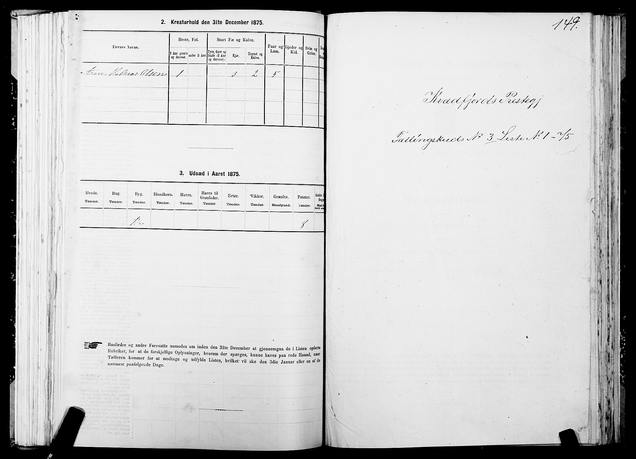 SATØ, 1875 census for 1911P Kvæfjord, 1875, p. 2149