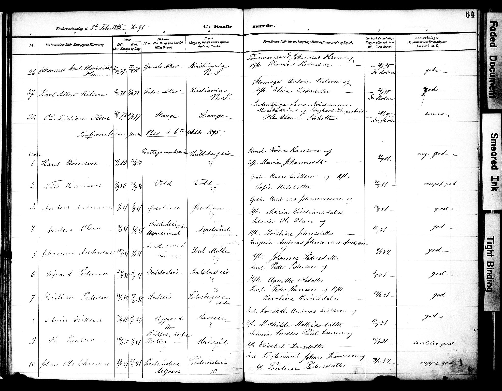 Nes prestekontor, Hedmark, AV/SAH-PREST-020/K/Ka/L0010: Parish register (official) no. 10, 1887-1905, p. 64