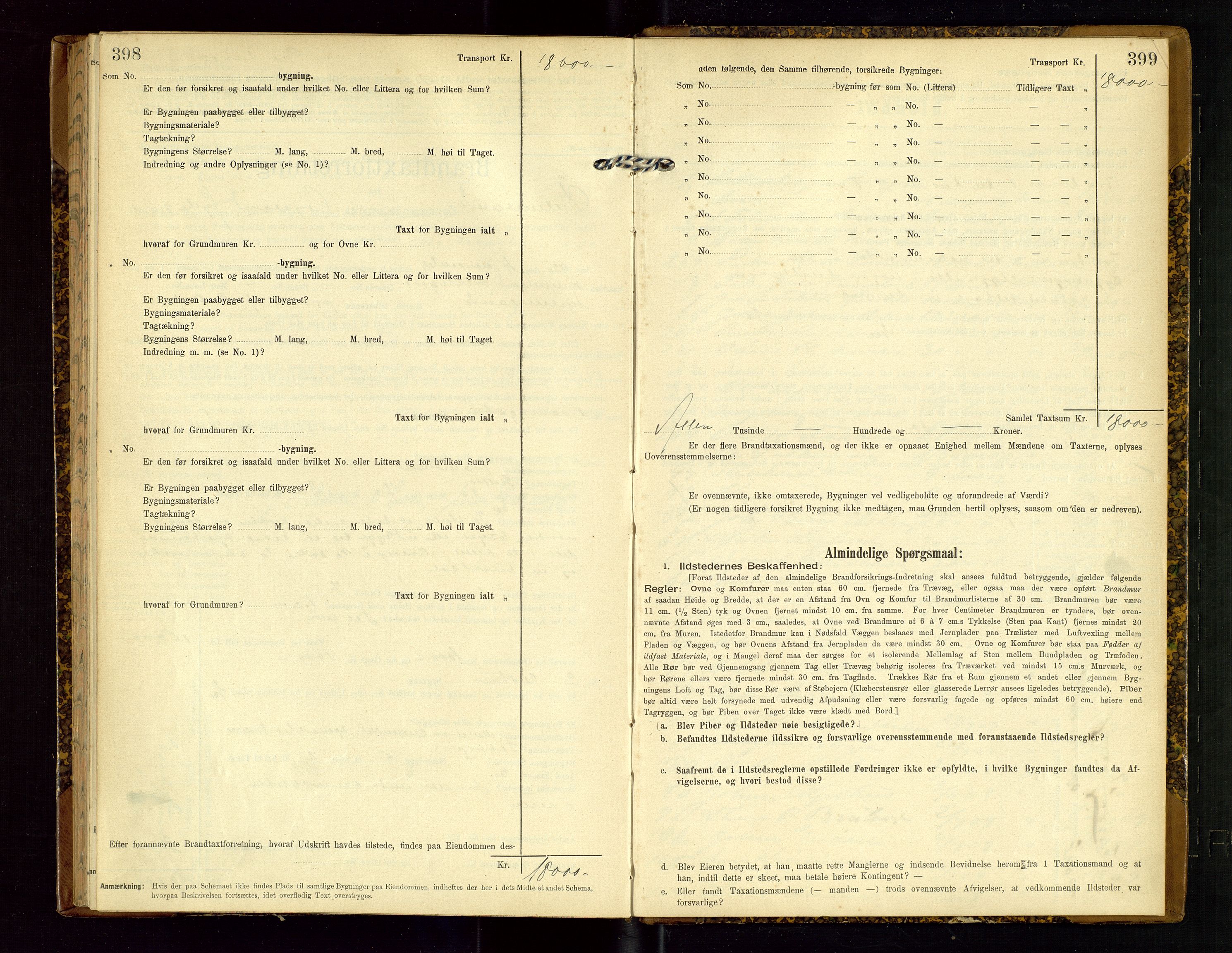 Hjelmeland lensmannskontor, SAST/A-100439/Gob/L0002: "Brandtaxationsprotokol", 1904-1920, p. 398-399