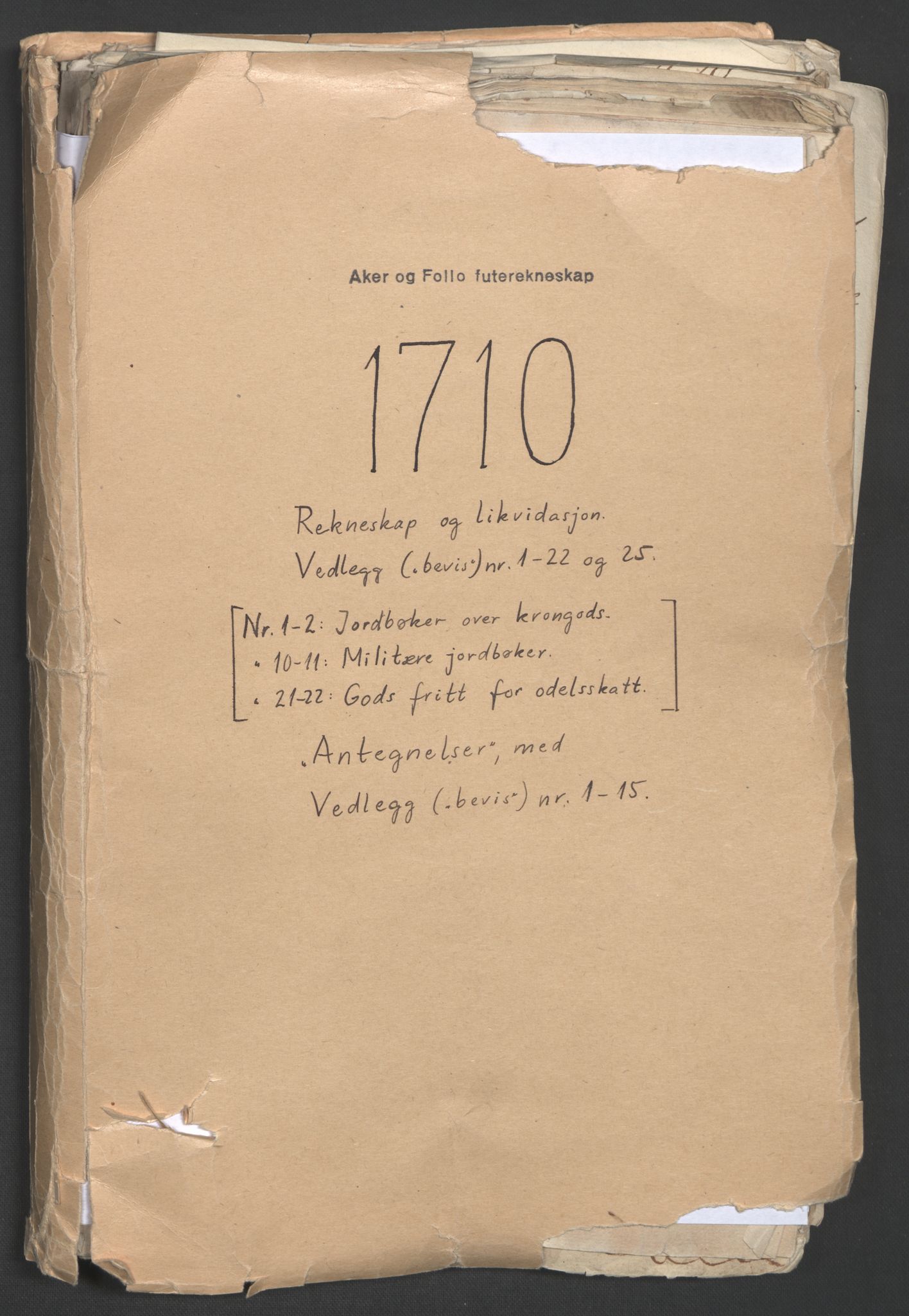 Rentekammeret inntil 1814, Reviderte regnskaper, Fogderegnskap, RA/EA-4092/R10/L0448: Fogderegnskap Aker og Follo, 1710-1711, p. 2