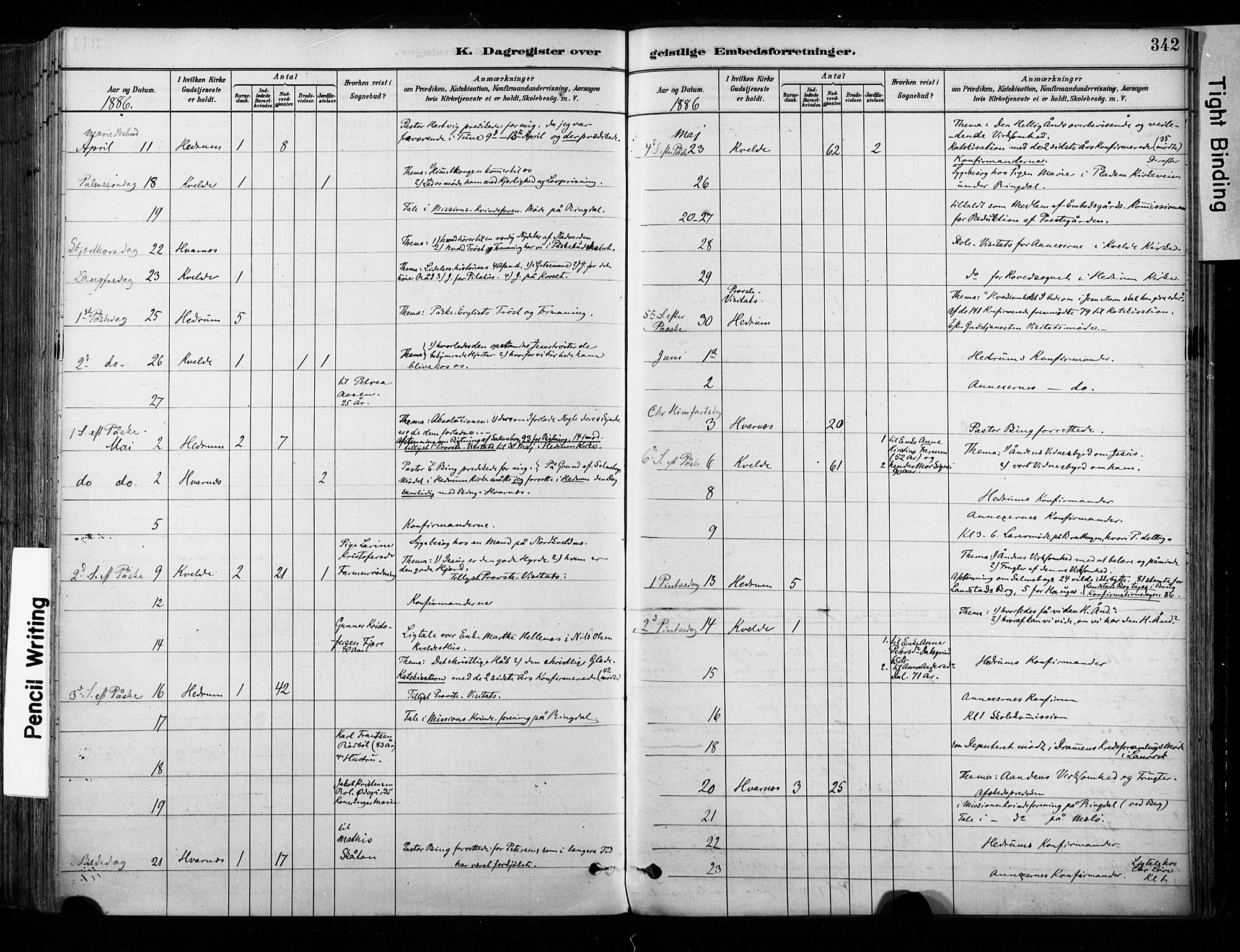 Hedrum kirkebøker, AV/SAKO-A-344/F/Fa/L0009: Parish register (official) no. I 9, 1881-1903, p. 342